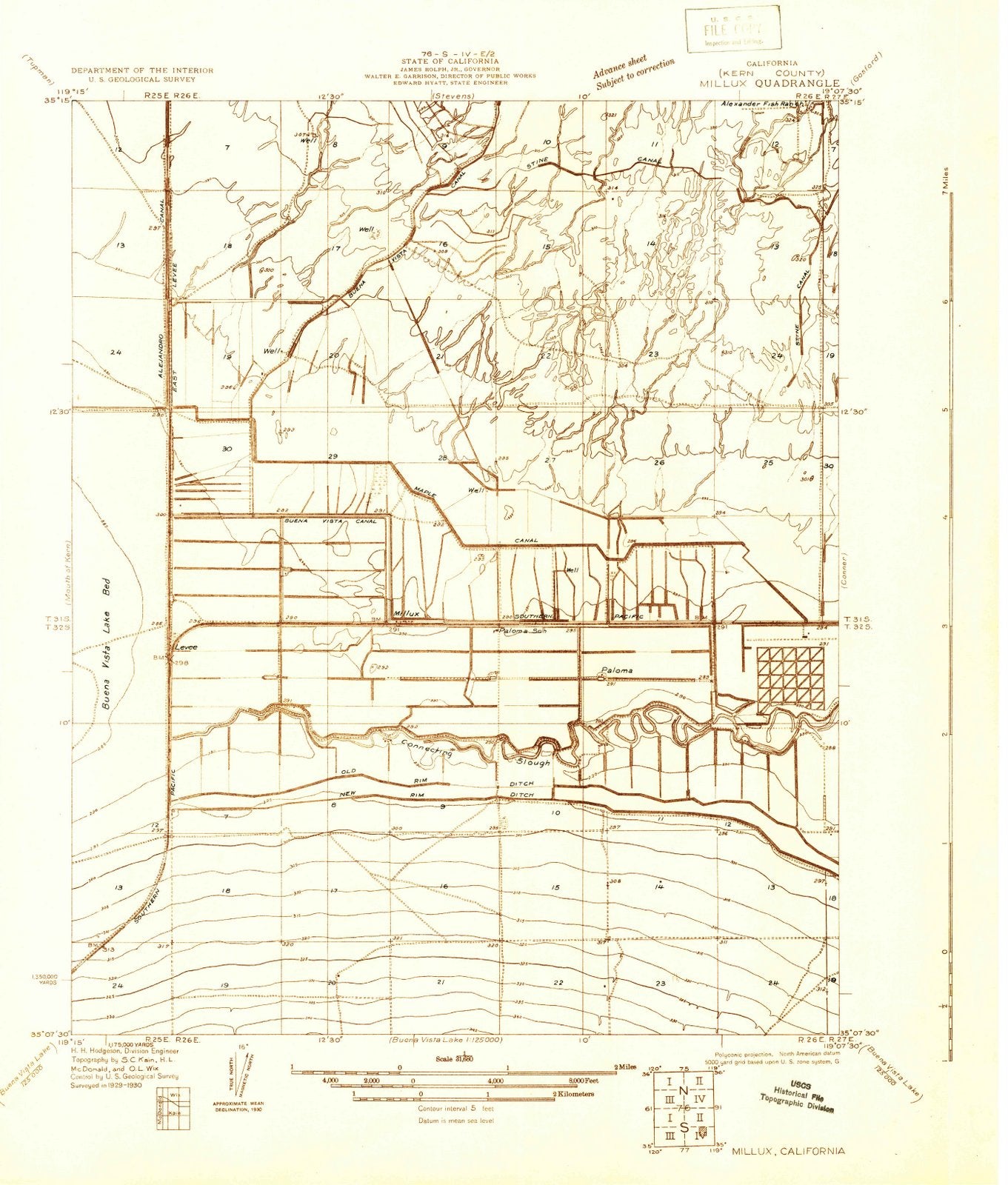 1930 Millux, CA - California - USGS Topographic Map