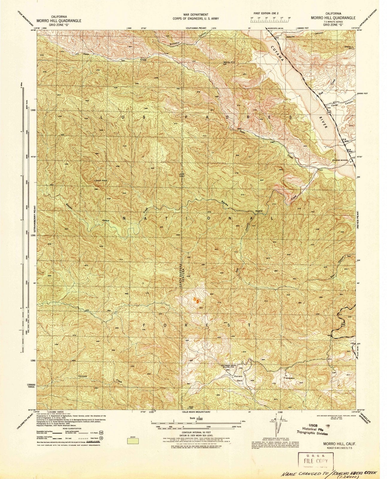 1944 Morro Hill, CA - California - USGS Topographic Map
