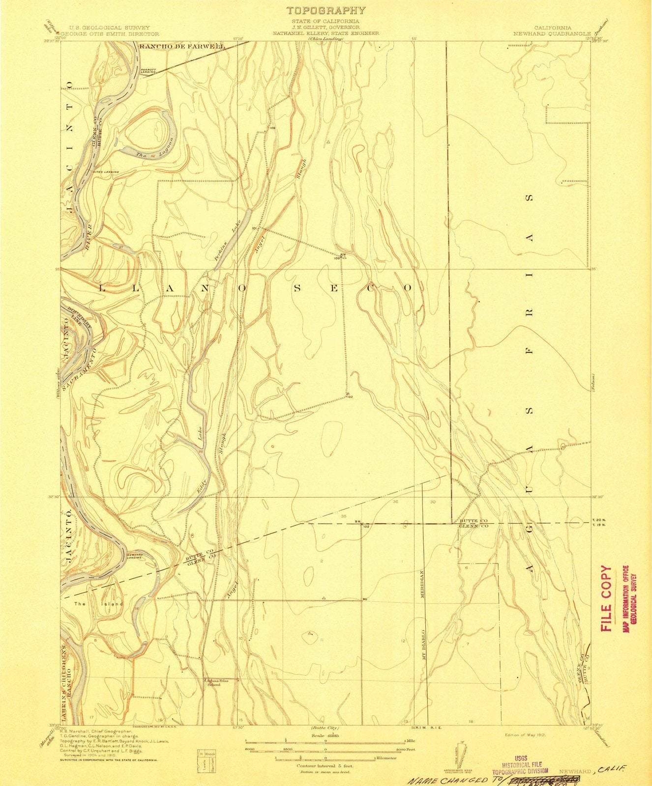1912 Newhard, CA - California - USGS Topographic Map