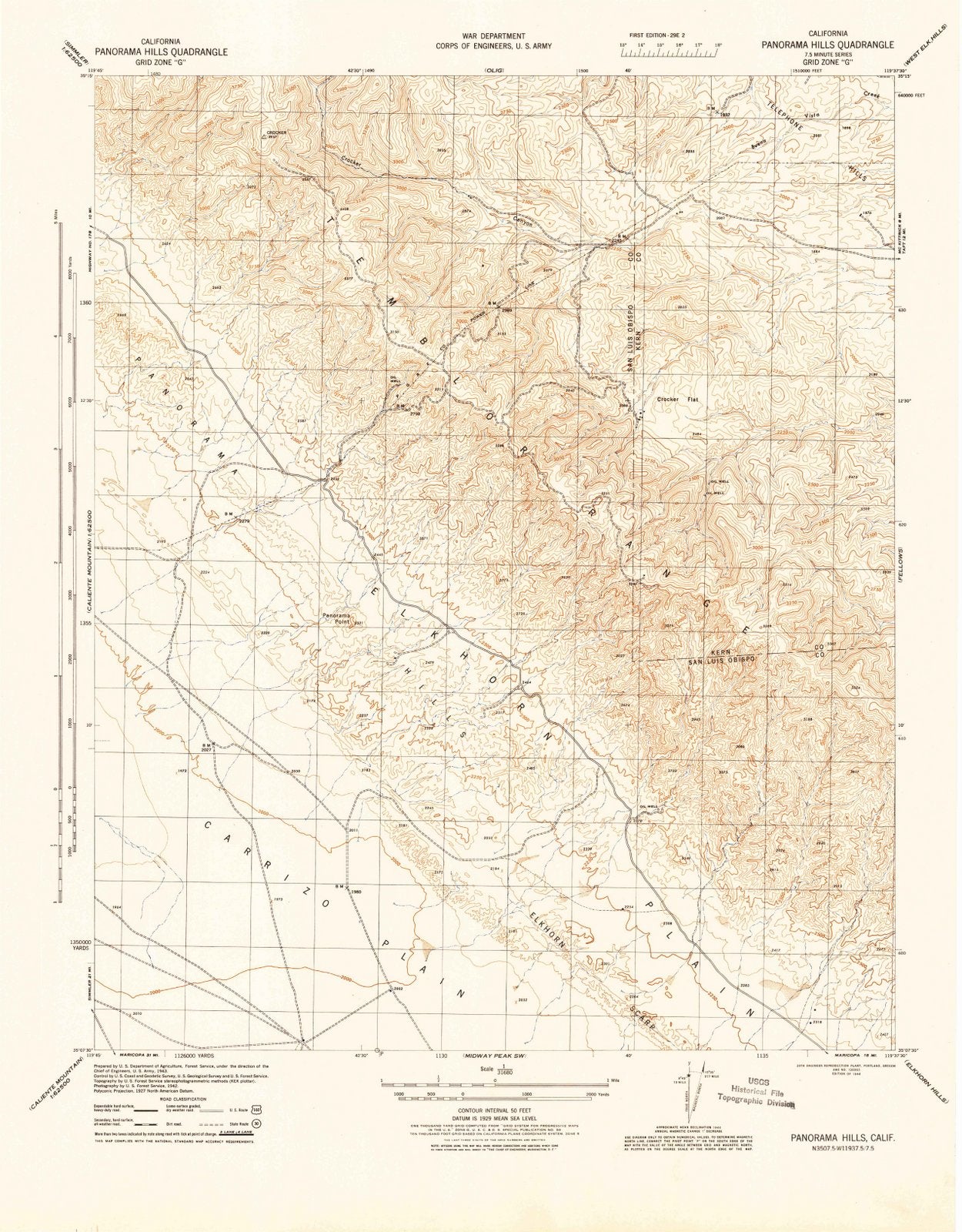 1944 Panorama Hills, CA - California - USGS Topographic Map