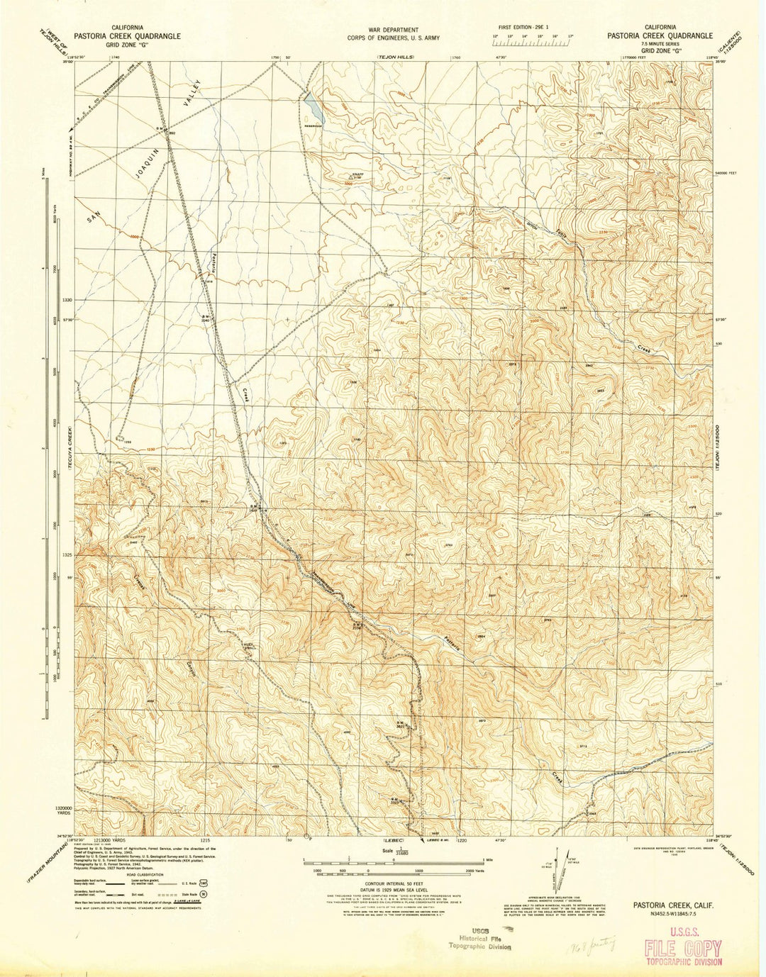 1945 Pastoria Creek, CA - California - USGS Topographic Map