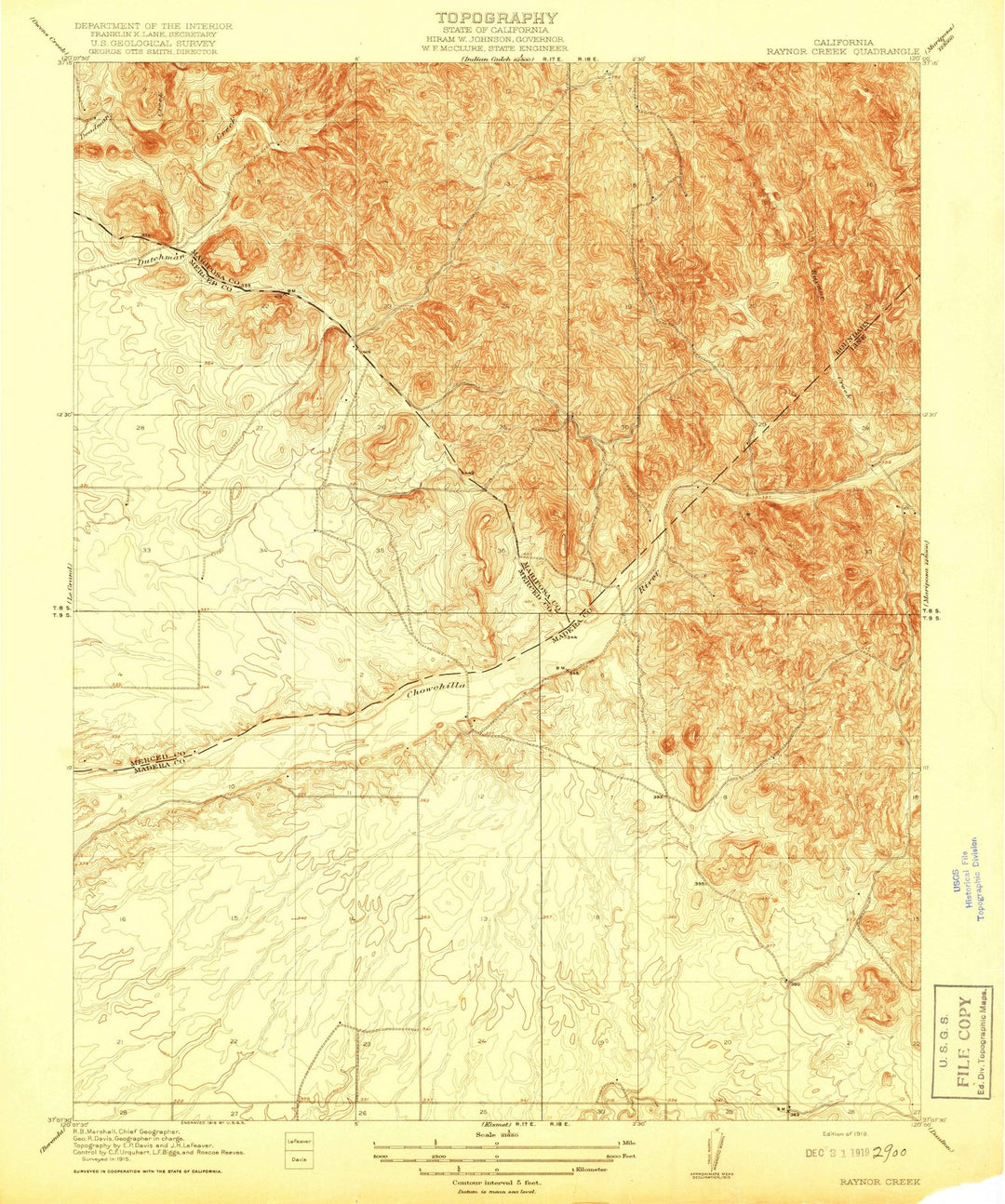 1919 Raynor Creek, CA - California - USGS Topographic Map