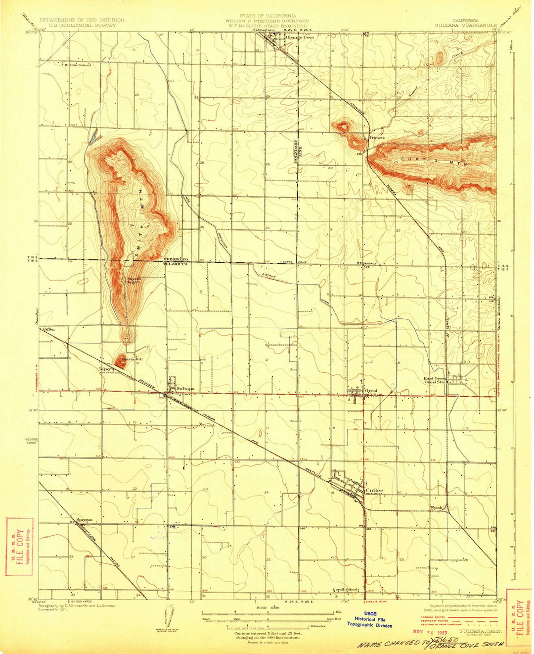 1923 Sultana, CA - California - USGS Topographic Map