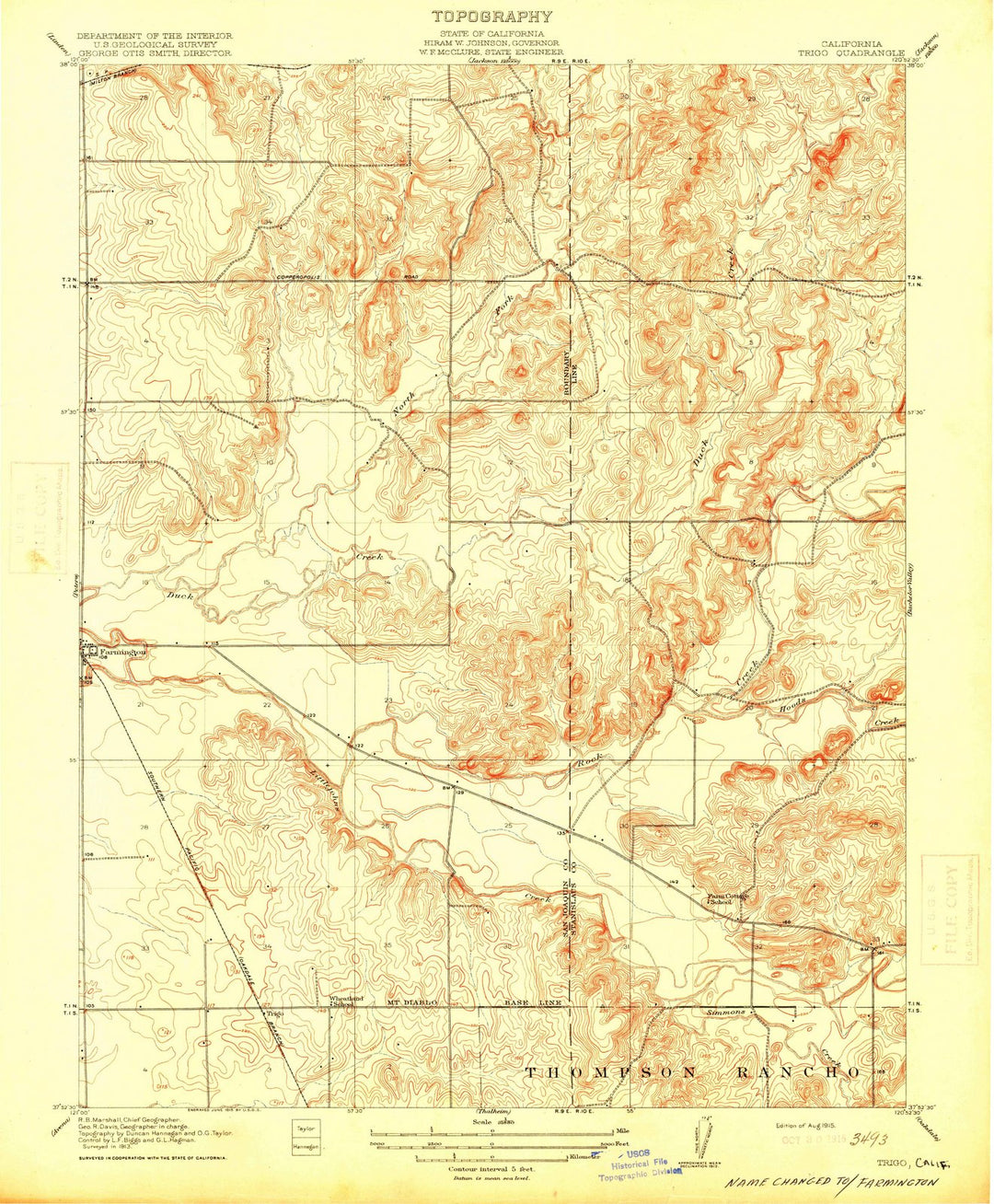 1915 Trigo, CA - California - USGS Topographic Map