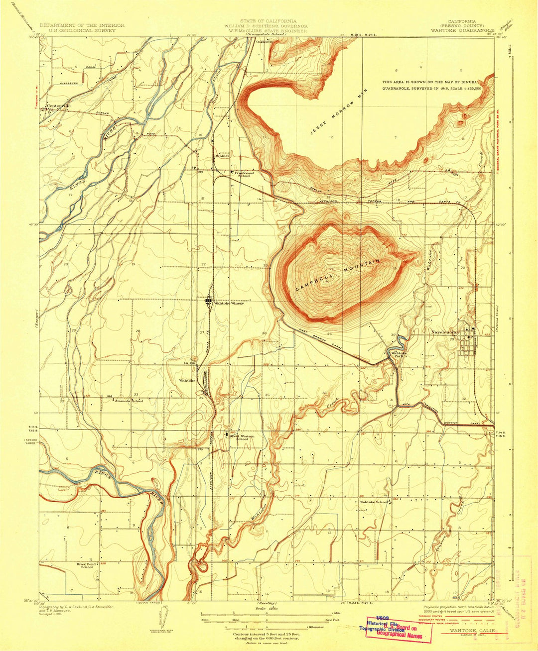 1923 Wahtoke, CA - California - USGS Topographic Map