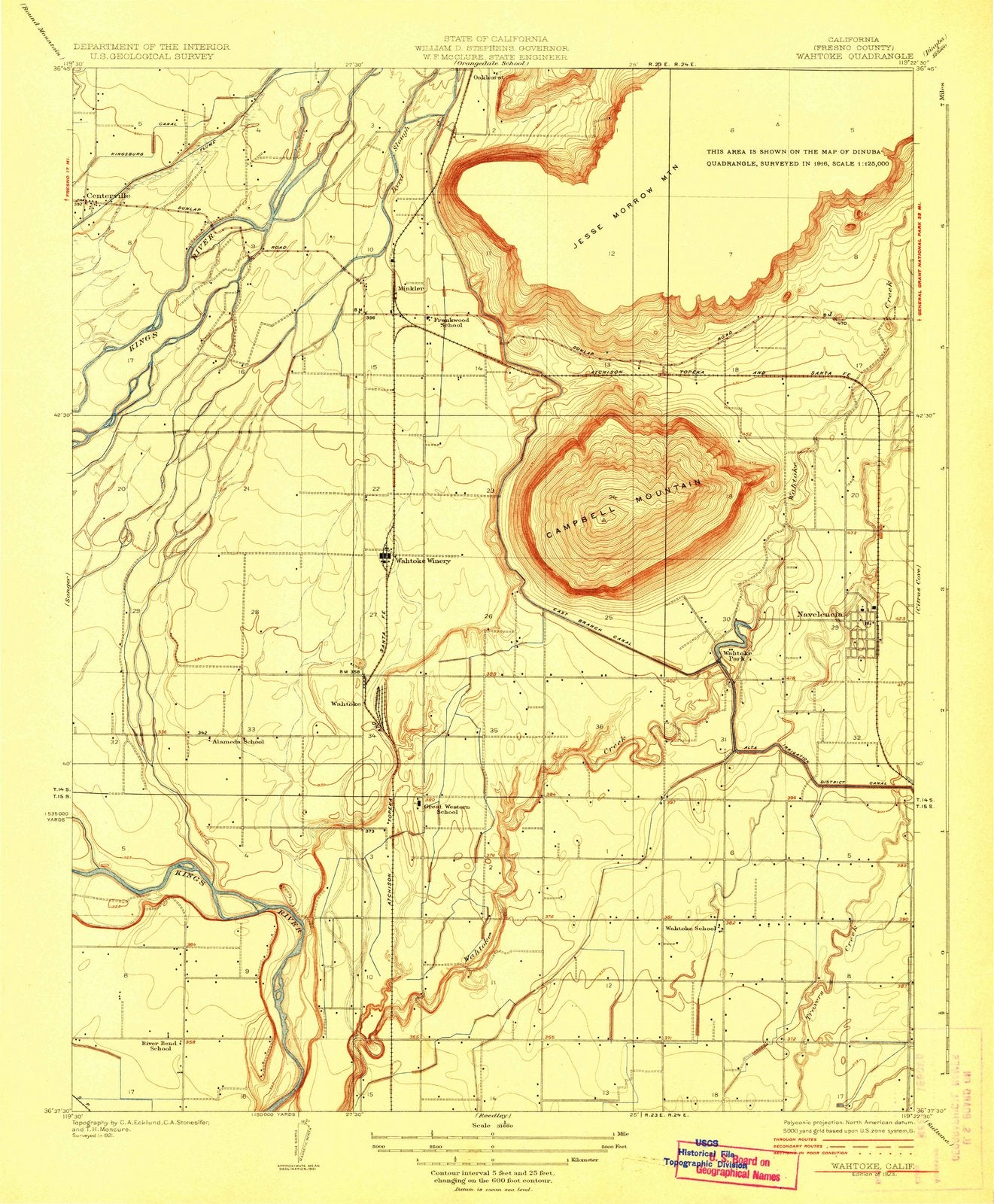 1923 Wahtoke, CA - California - USGS Topographic Map