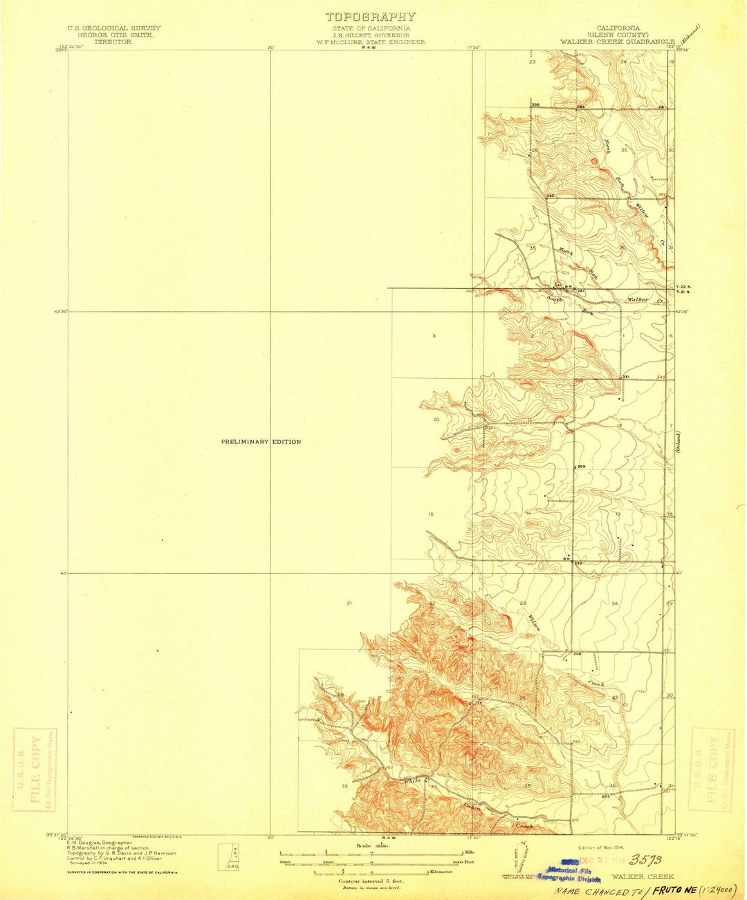 1904 Walker Creek, CA - California - USGS Topographic Map