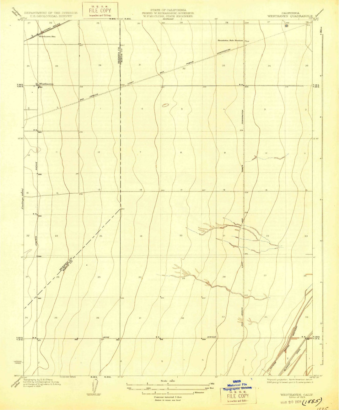 1929 Westhaven, CA - California - USGS Topographic Map