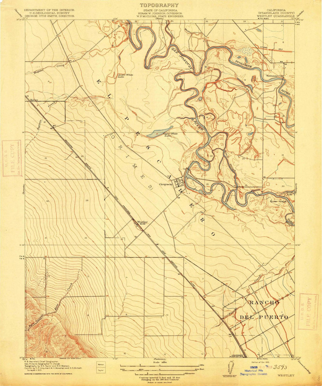 1915 Westley, CA - California - USGS Topographic Map