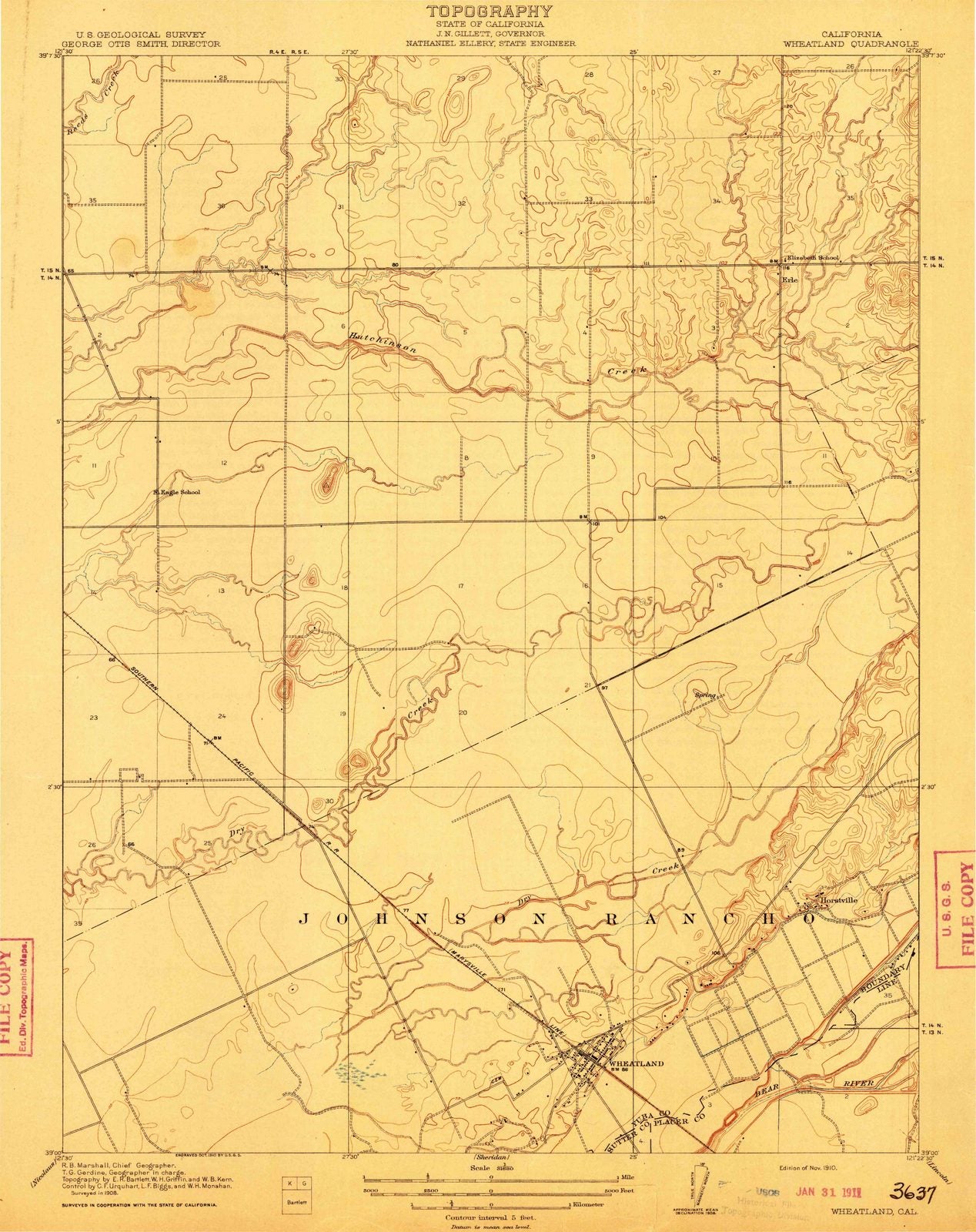 1910 Wheatland, CA - California - USGS Topographic Map