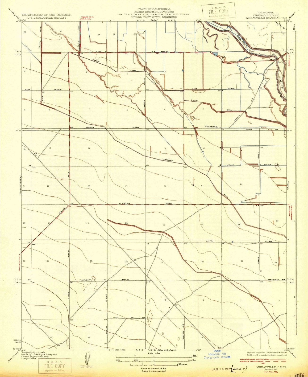1931 Wheatville, CA - California - USGS Topographic Map
