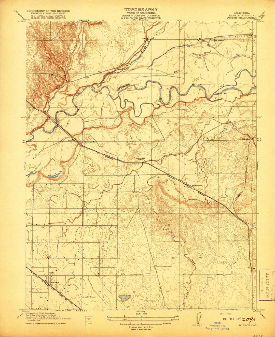 1917 Winton, CA - California - USGS Topographic Map
