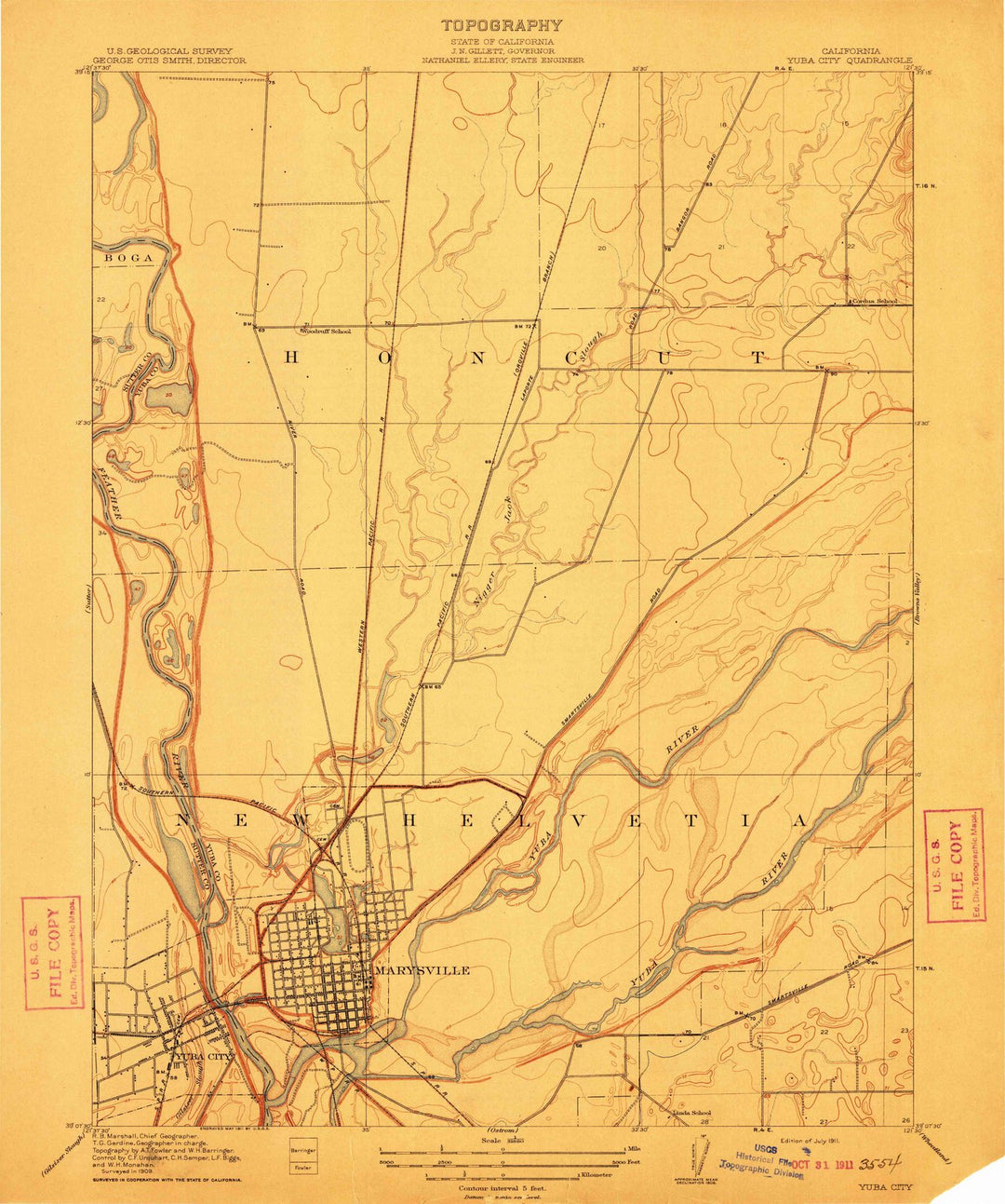 1911 Yuba City, CA - California - USGS Topographic Map