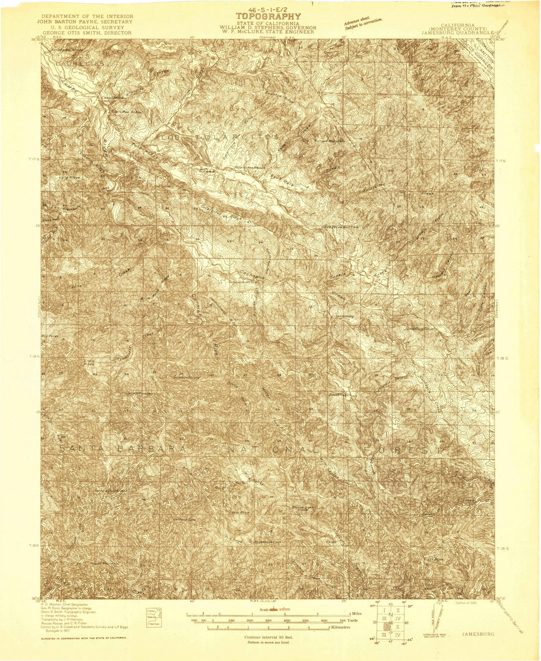 1920 Jamesburg, CA - California - USGS Topographic Map