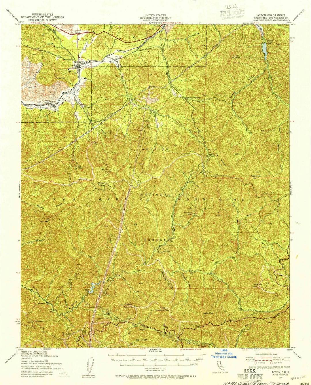 1940 Acton, CA - California - USGS Topographic Map