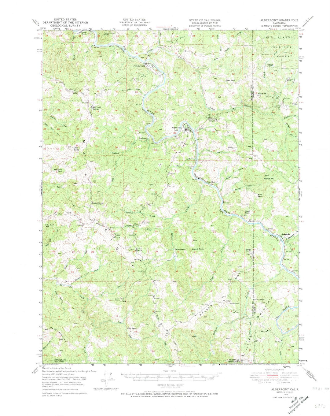 1949 Alderpoint, CA - California - USGS Topographic Map
