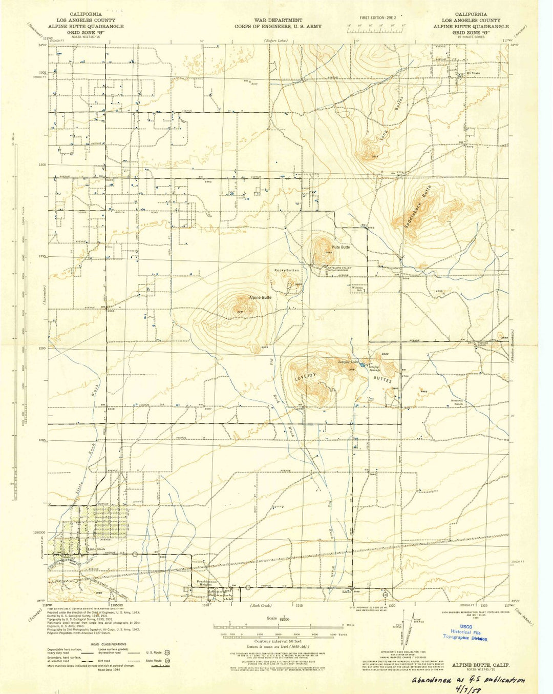 1945 Alpine Butte, CA - California - USGS Topographic Map