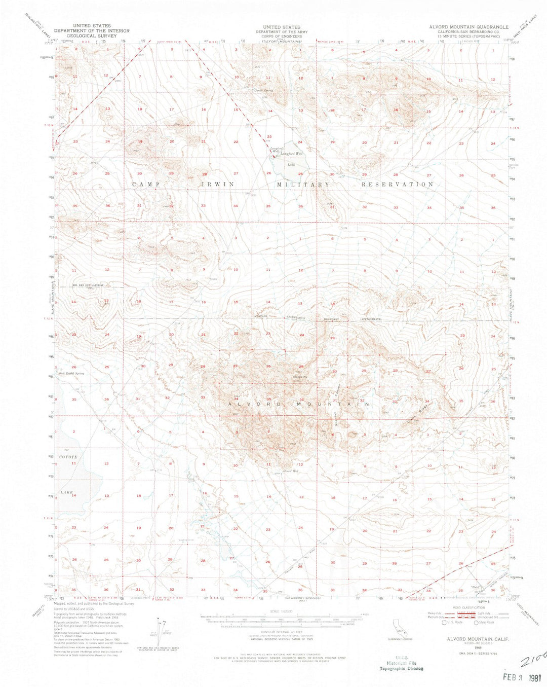 1948 Alvord Mountain, CA - California - USGS Topographic Map