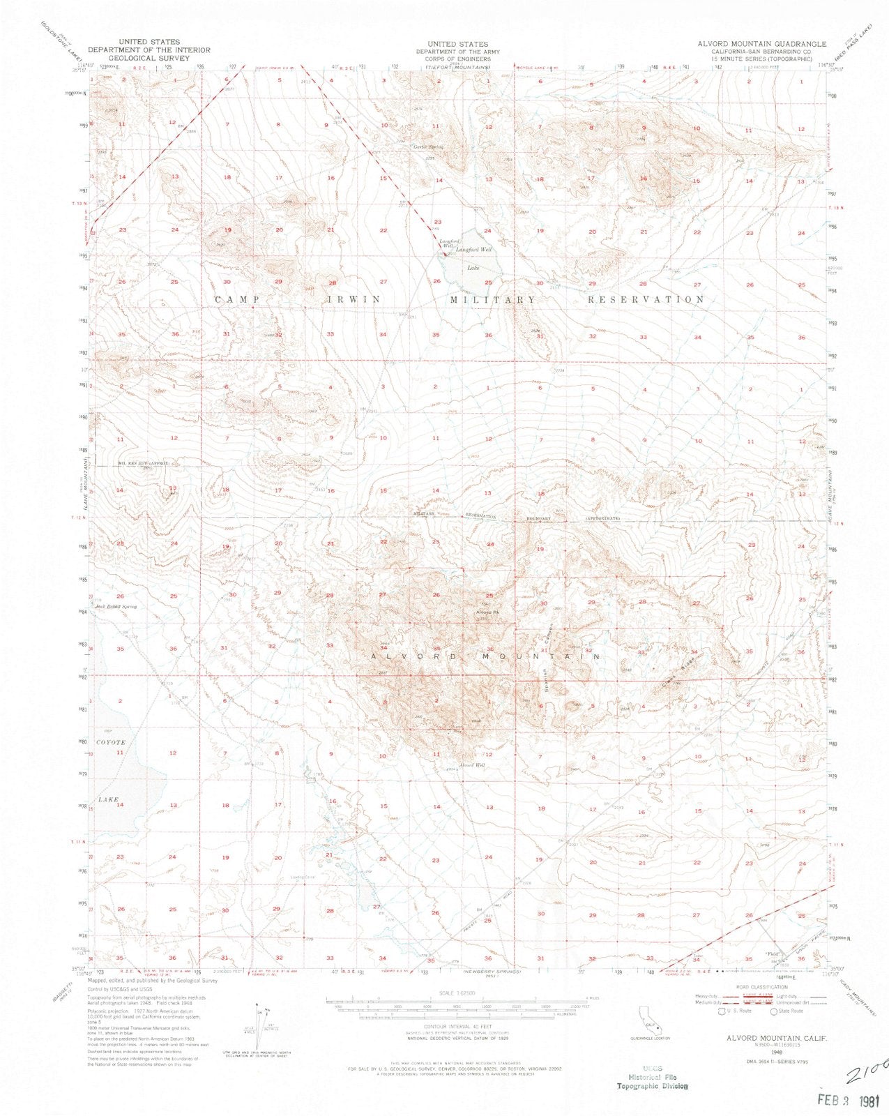 1948 Alvord Mountain, CA - California - USGS Topographic Map