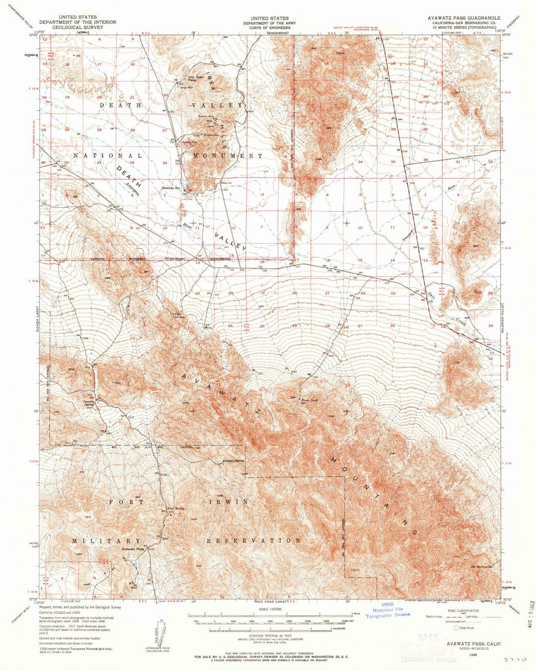 1948 Avawatz Pass, CA - California - USGS Topographic Map