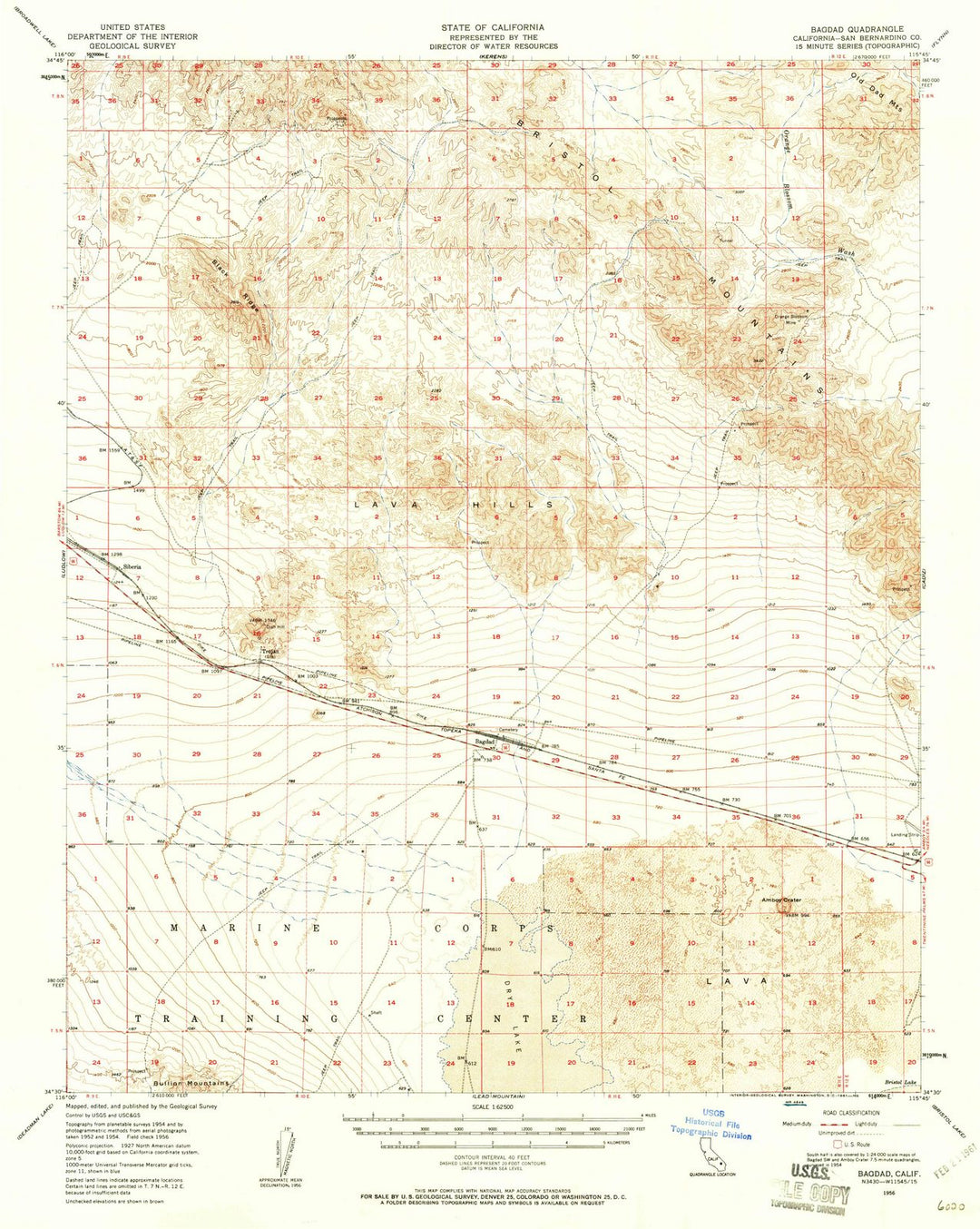 1956 Bagdad, CA - California - USGS Topographic Map