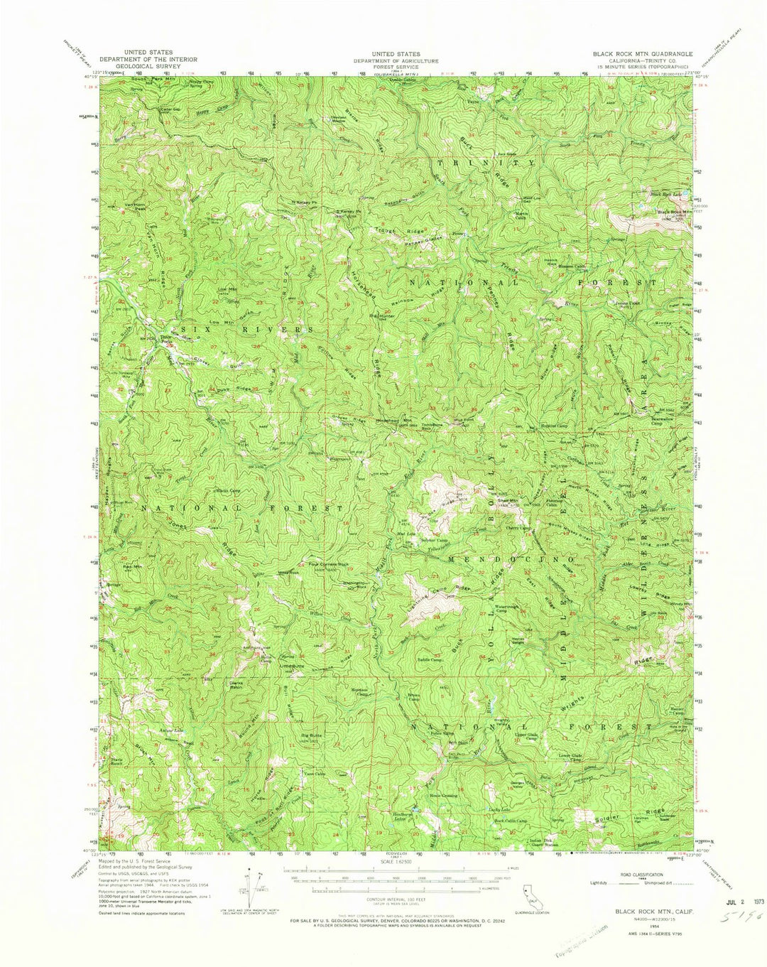 1953 Blackrock MTN, CA - California - USGS Topographic Map