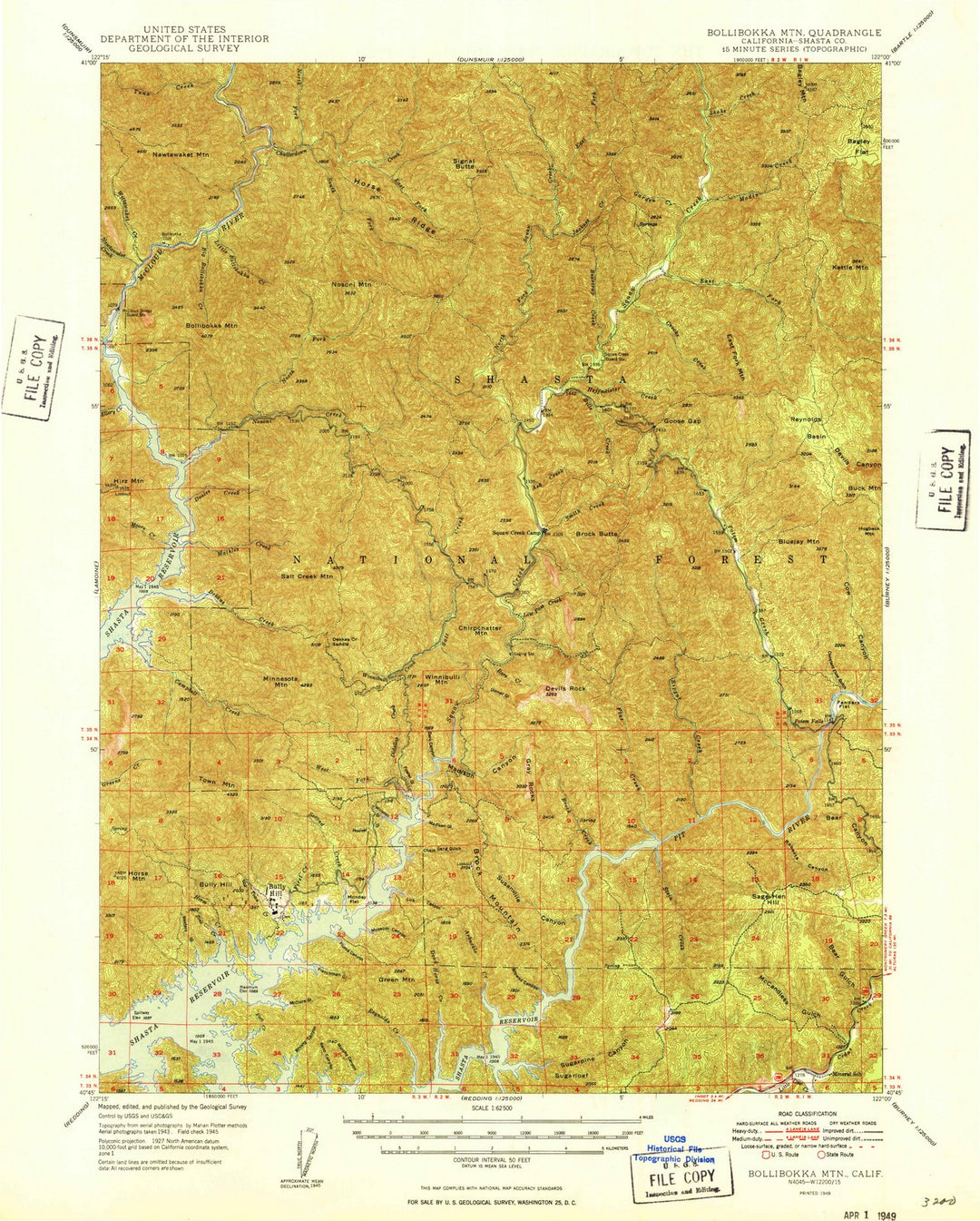 1949 Bollibokka MTN, CA - California - USGS Topographic Map