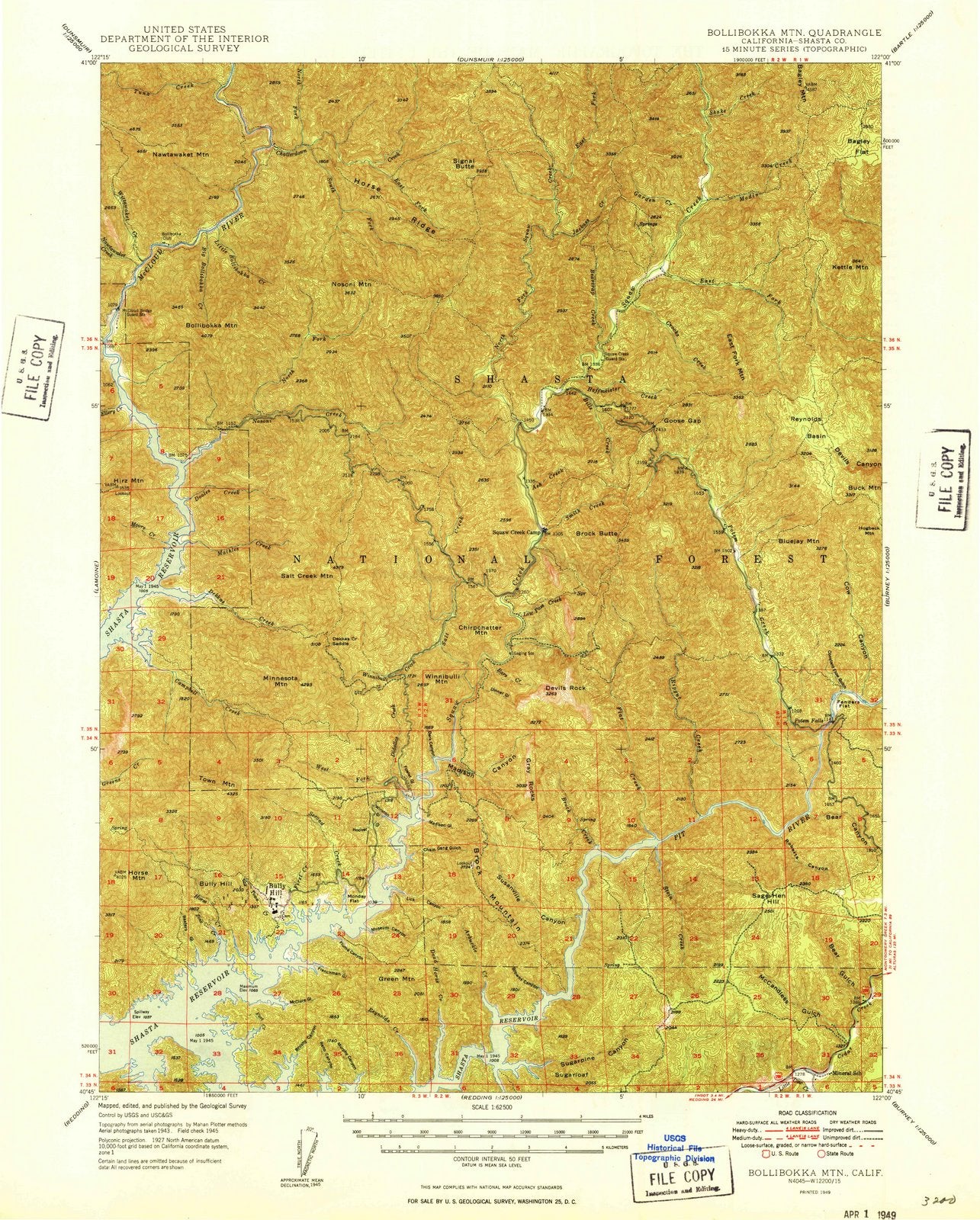 1949 Bollibokka MTN, CA - California - USGS Topographic Map