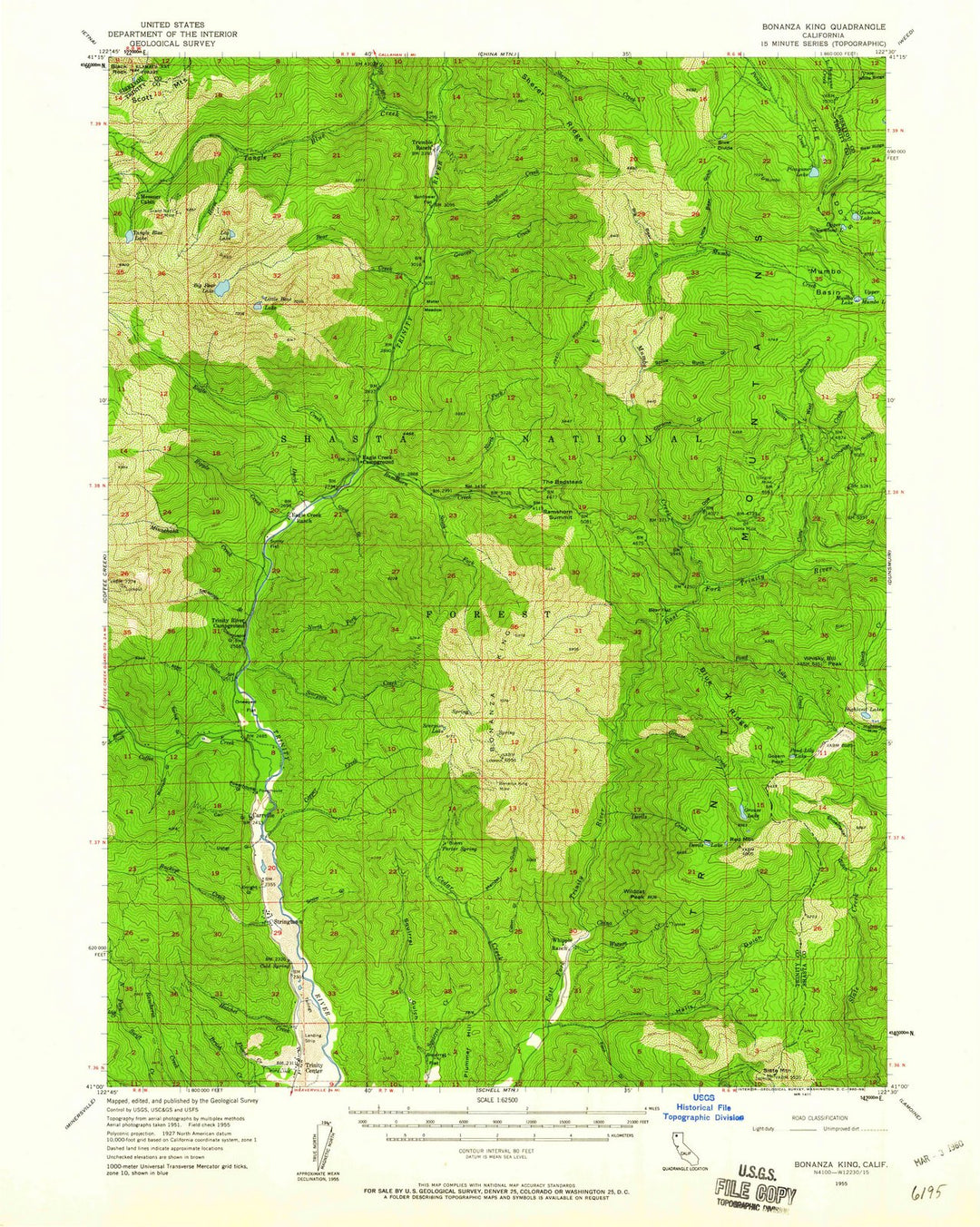 1955 King, CA - California - USGS Topographic Map