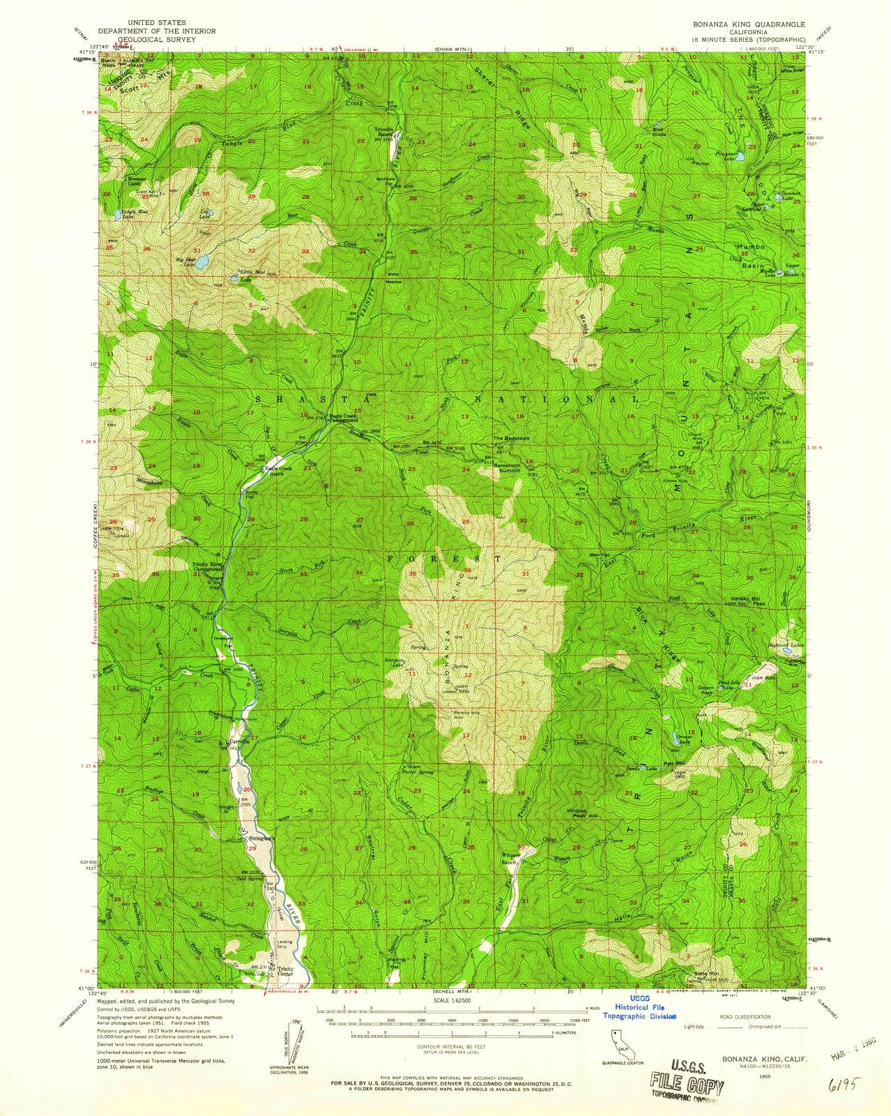 1955 King, CA - California - USGS Topographic Map