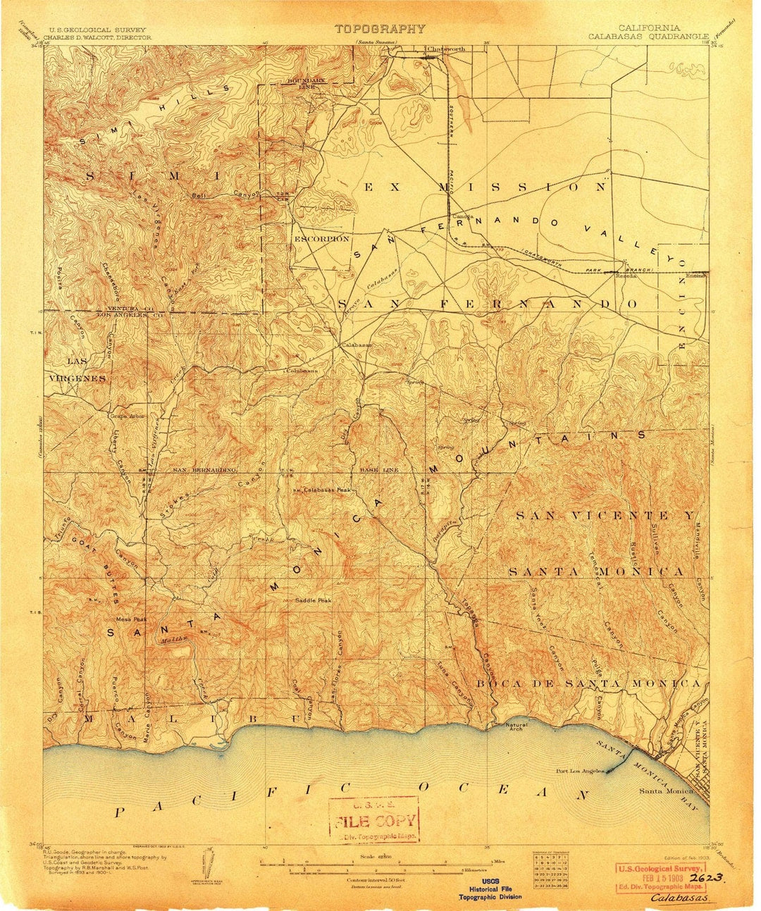 1903 Calabasas, CA - California - USGS Topographic Map