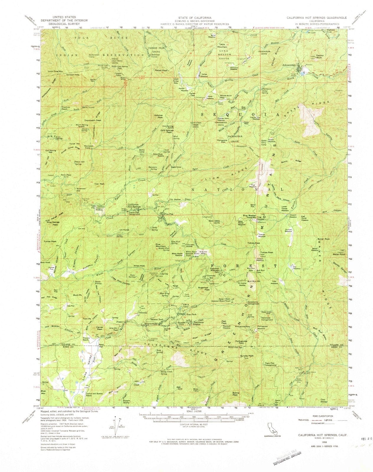 1958 California, CA - California - USGS Topographic Map
