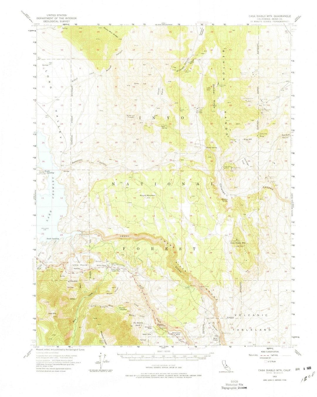 1953 Casaiablo MTN, CA - California - USGS Topographic Map