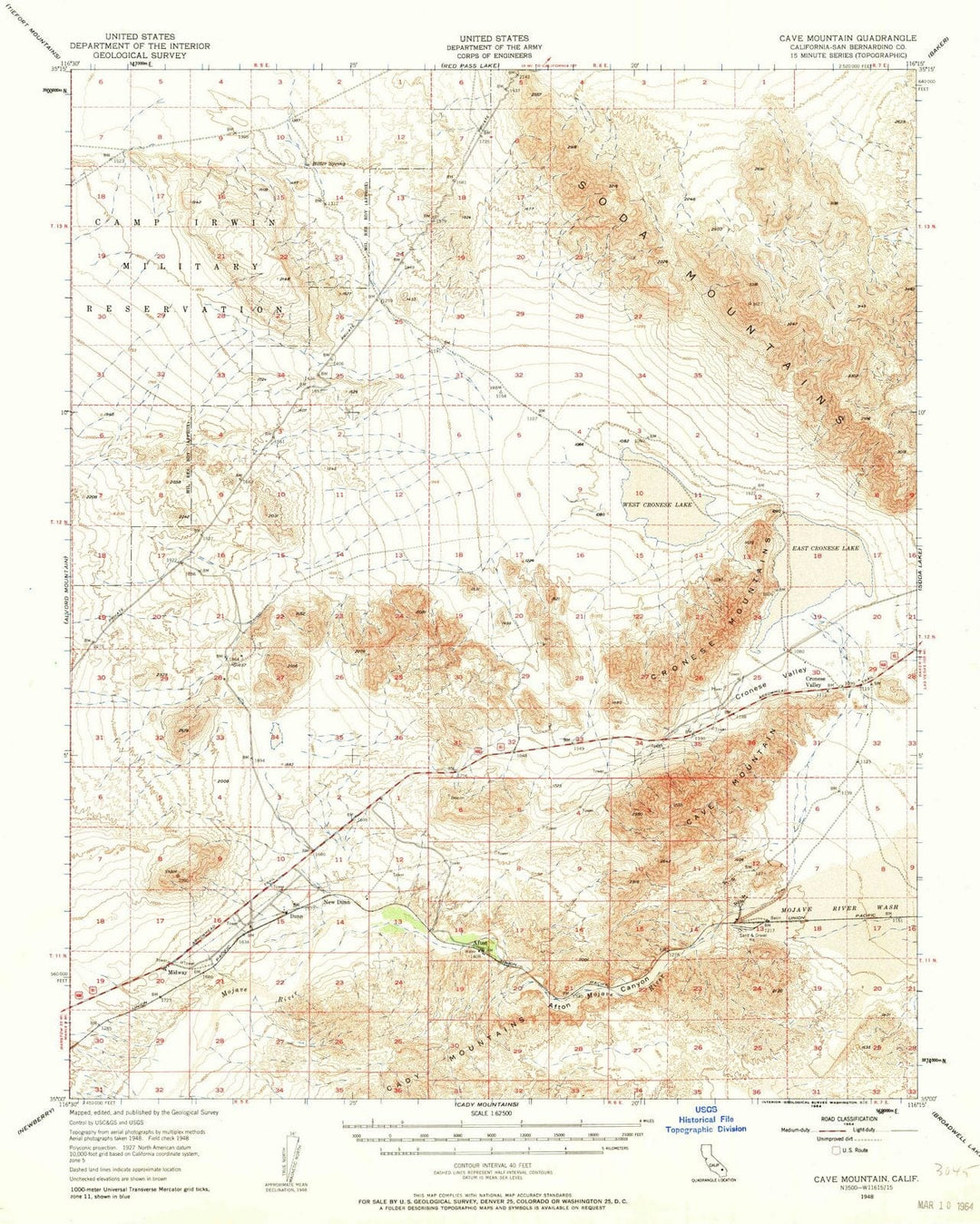 1948 Cave Mountain, CA - California - USGS Topographic Map