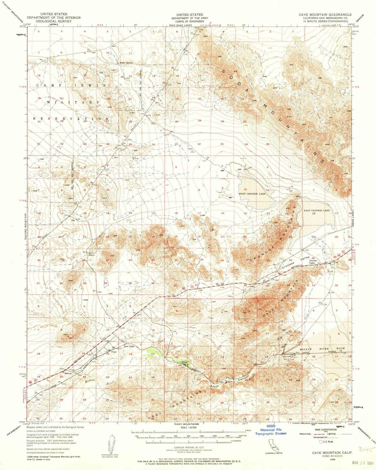 1948 Cave Mountain, CA - California - USGS Topographic Map