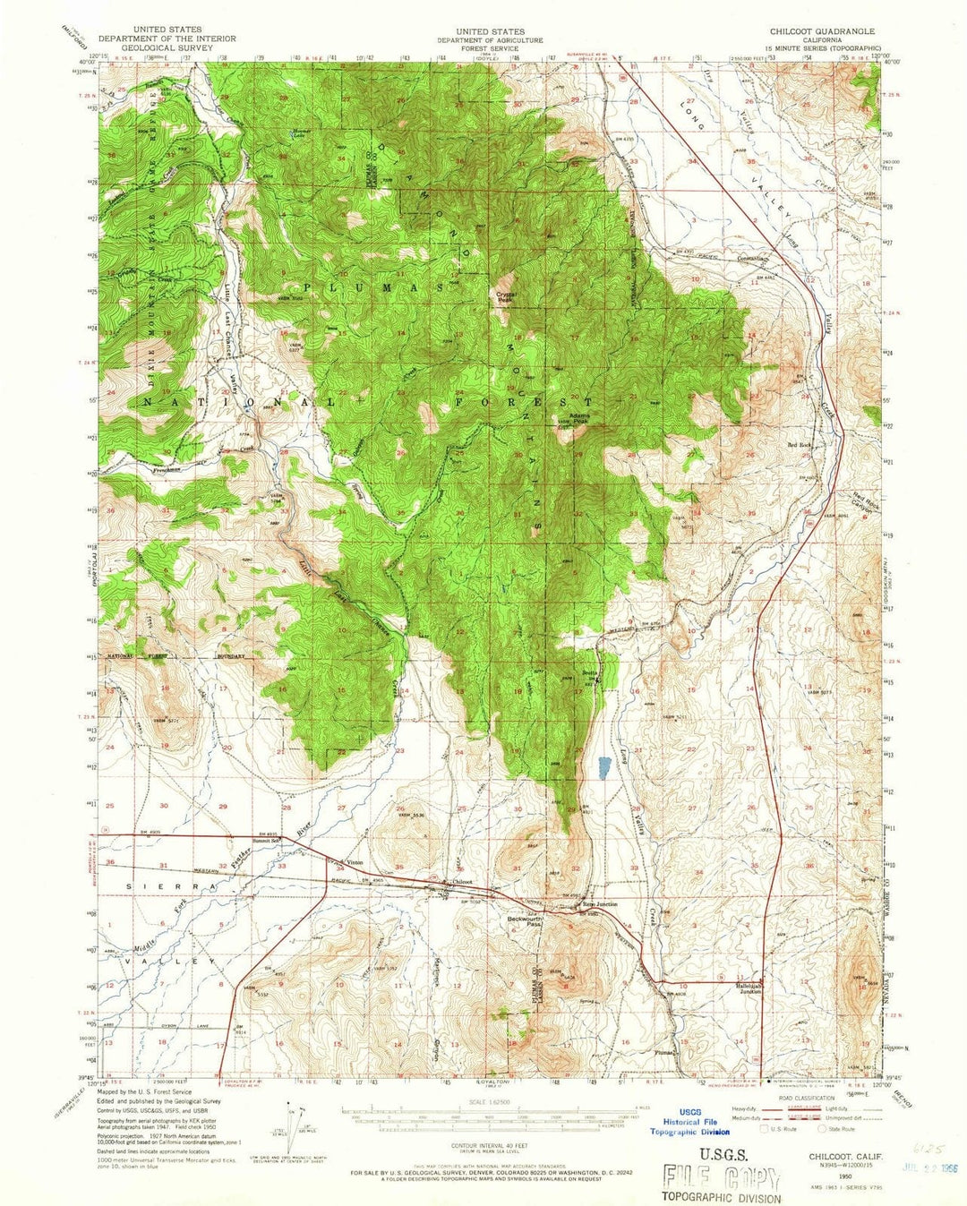 1950 Chilcoot, CA - California - USGS Topographic Map