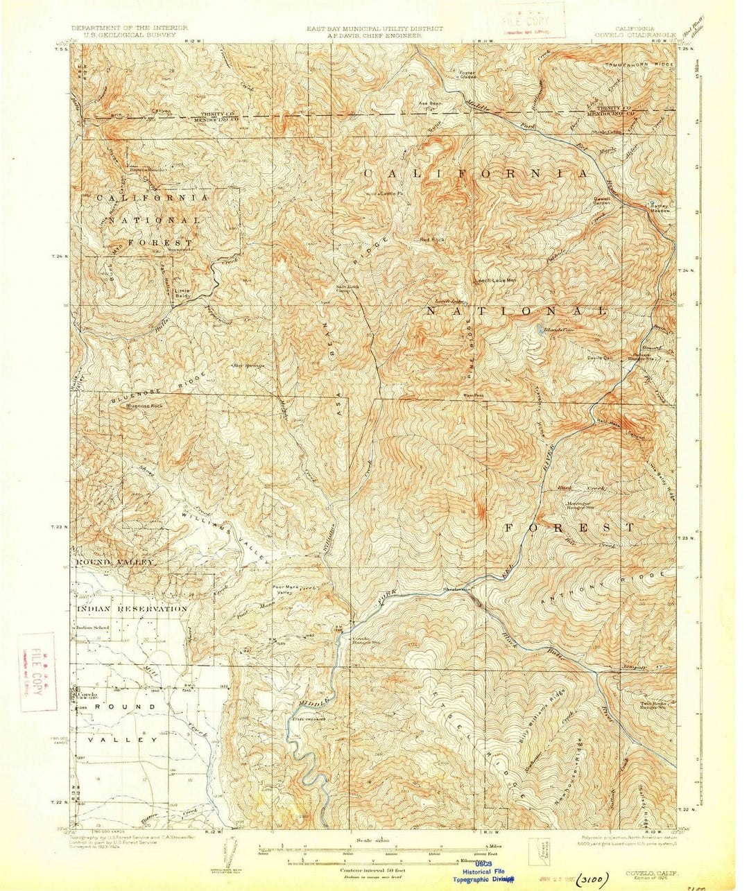 1926 Covelo, CA - California - USGS Topographic Map