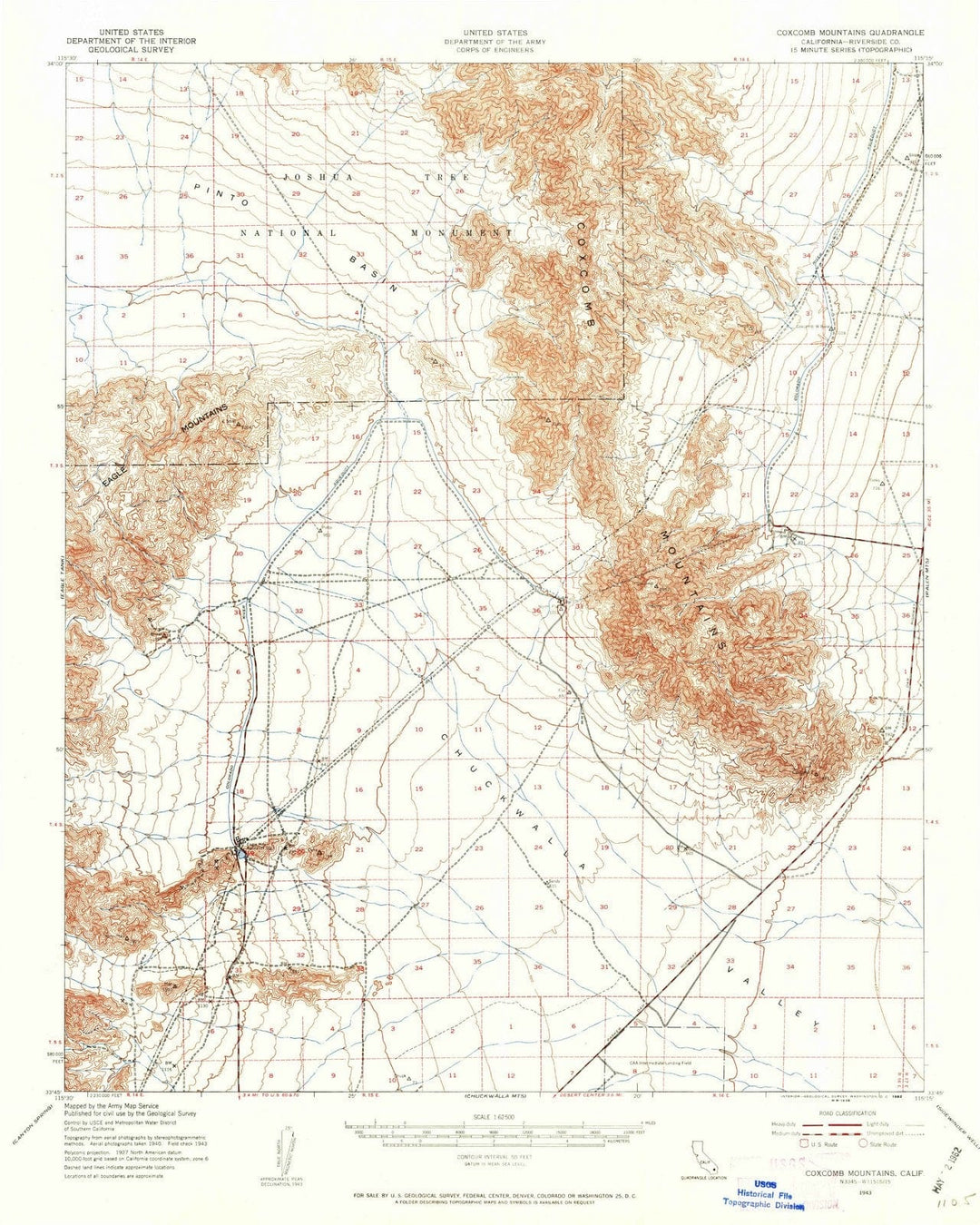 1943 Coxcomb Mountains, CA - California - USGS Topographic Map