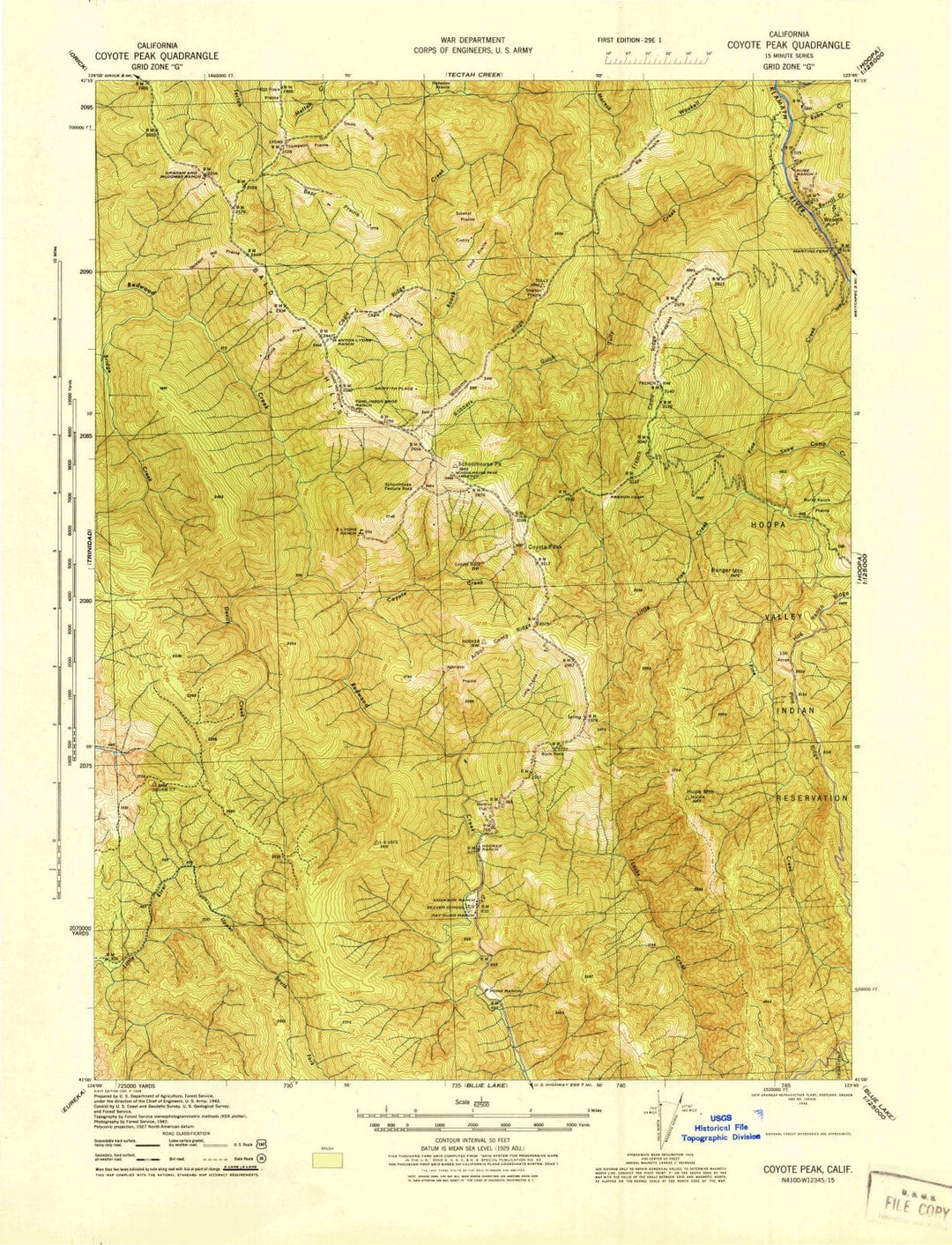 1945 Coyote Peak, CA - California - USGS Topographic Map