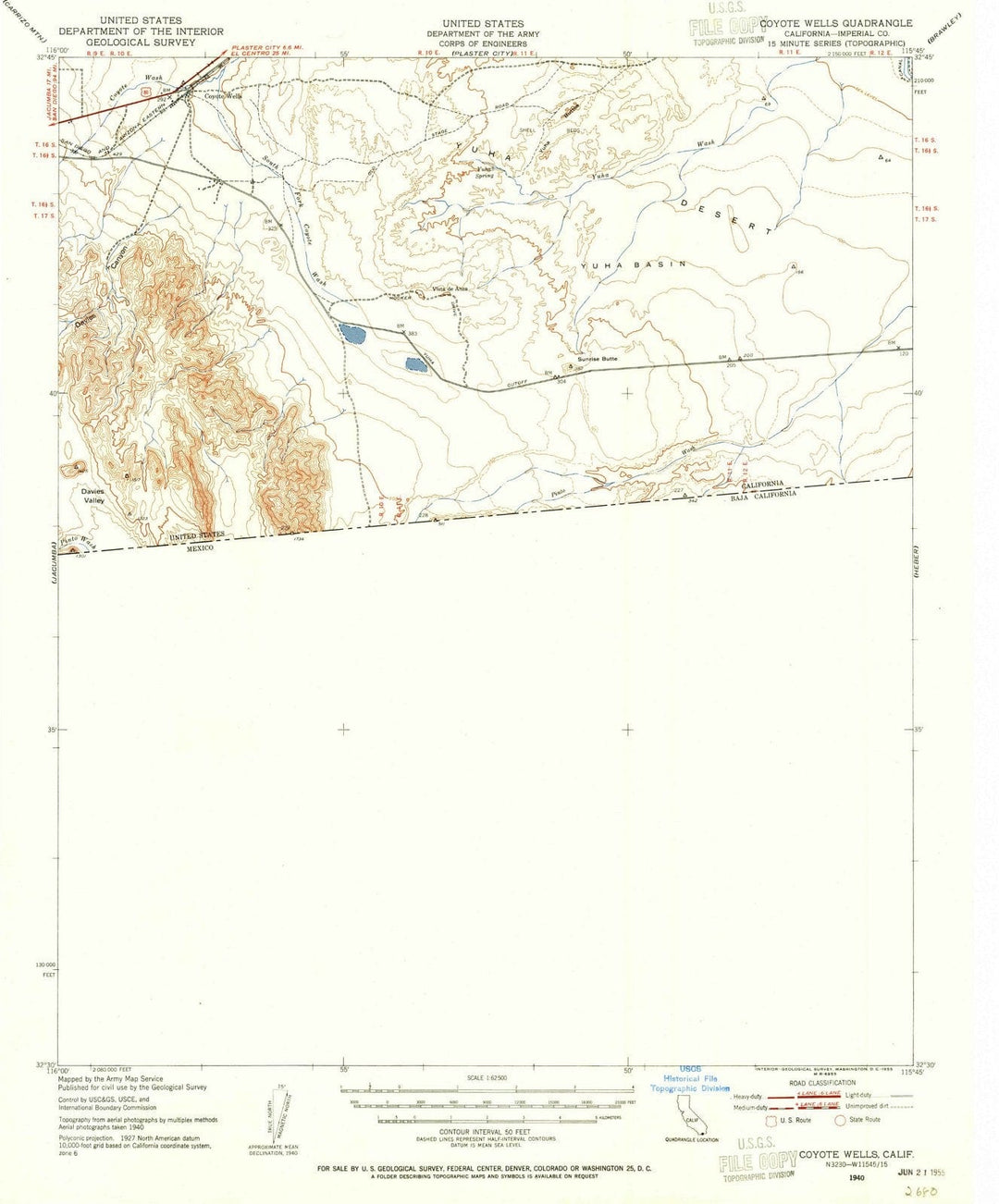 1940 Coyote Wells, CA - California - USGS Topographic Map