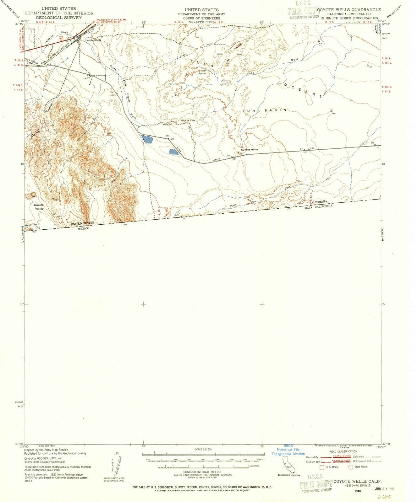 1940 Coyote Wells, CA - California - USGS Topographic Map