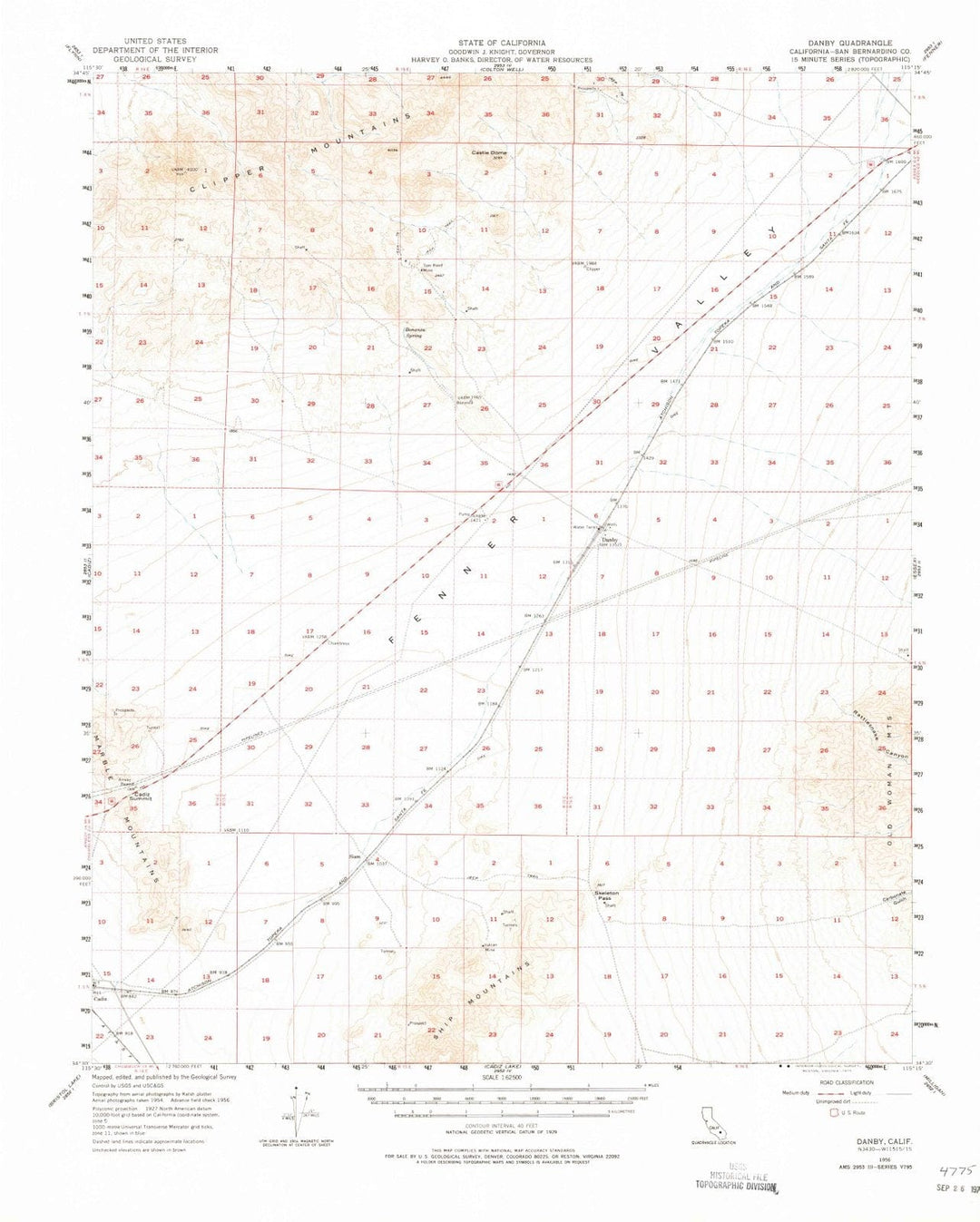 1956 Danby, CA - California - USGS Topographic Map