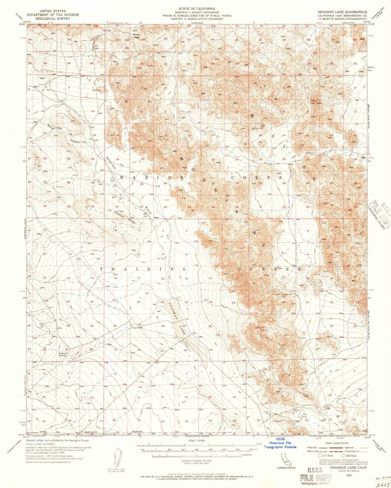 1955 Deadman Lake, CA - California - USGS Topographic Map