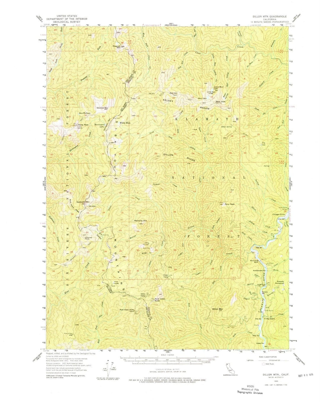 1955 Dillon MTN, CA - California - USGS Topographic Map