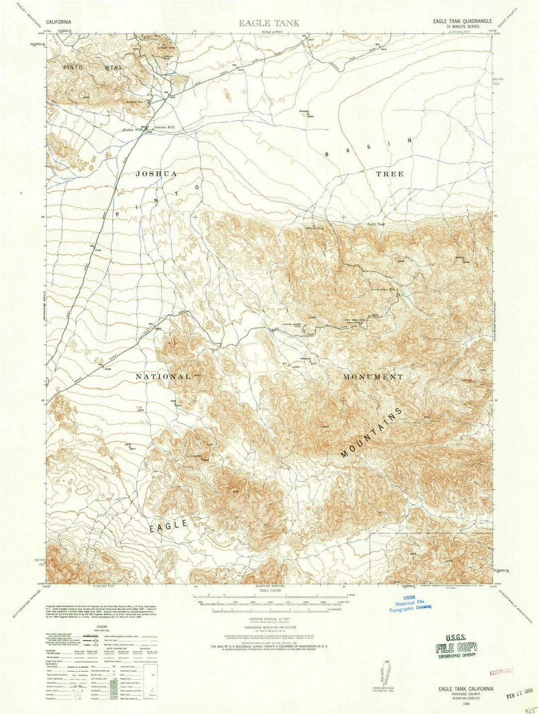 1940 Eagle Tank, CA - California - USGS Topographic Map