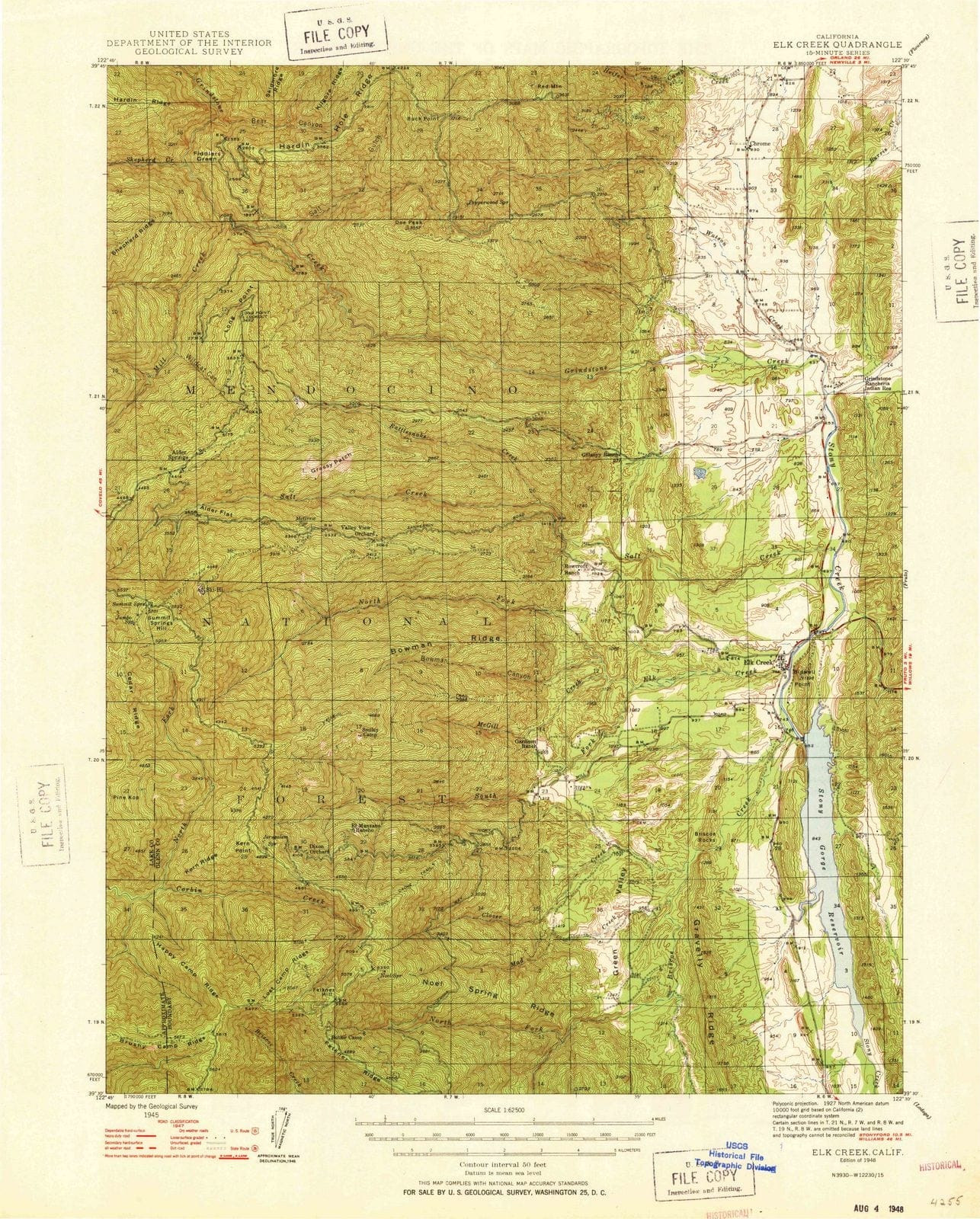 1948 Elk Creek, CA - California - USGS Topographic Map