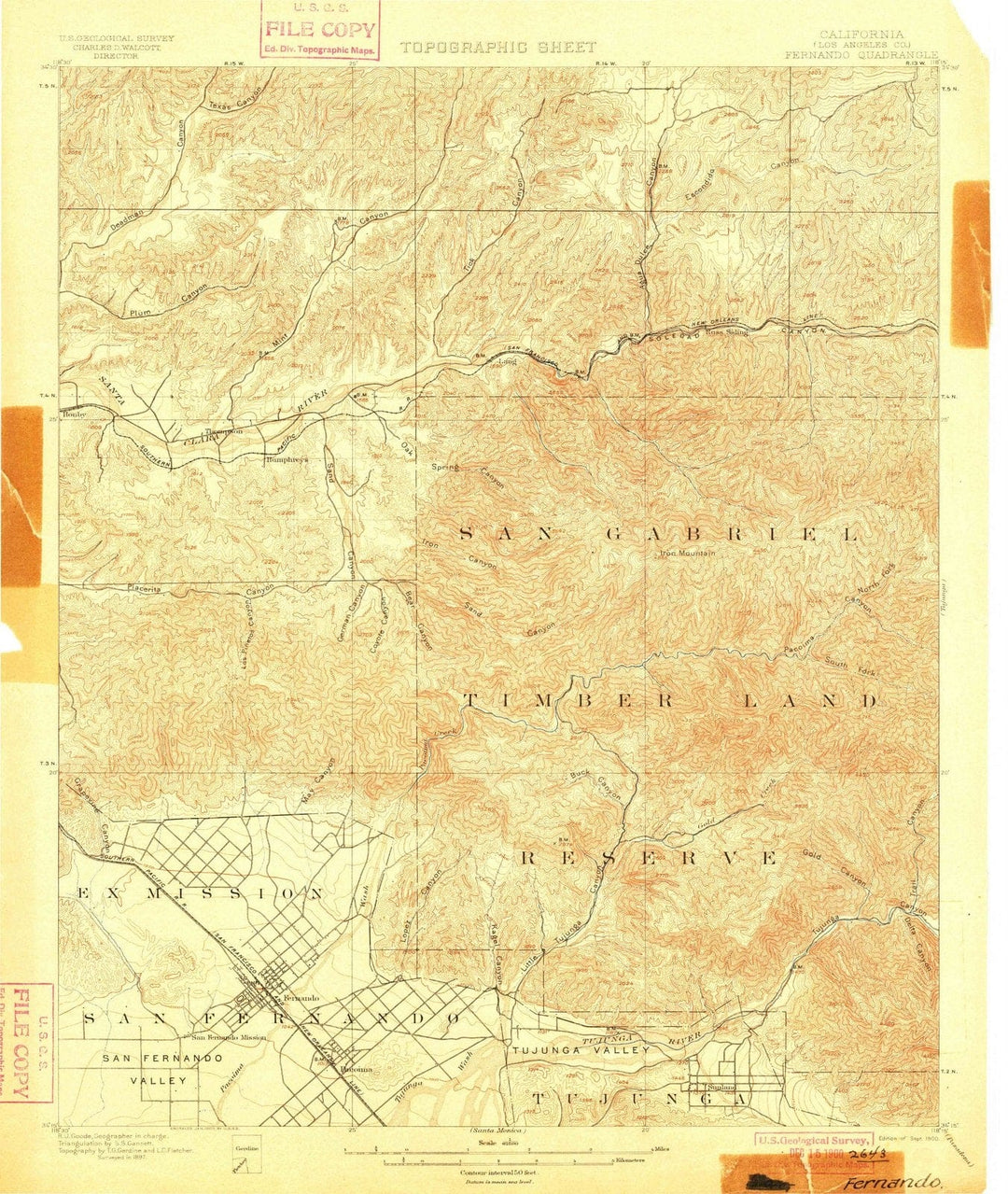 1900 Fernando, CA - California - USGS Topographic Map