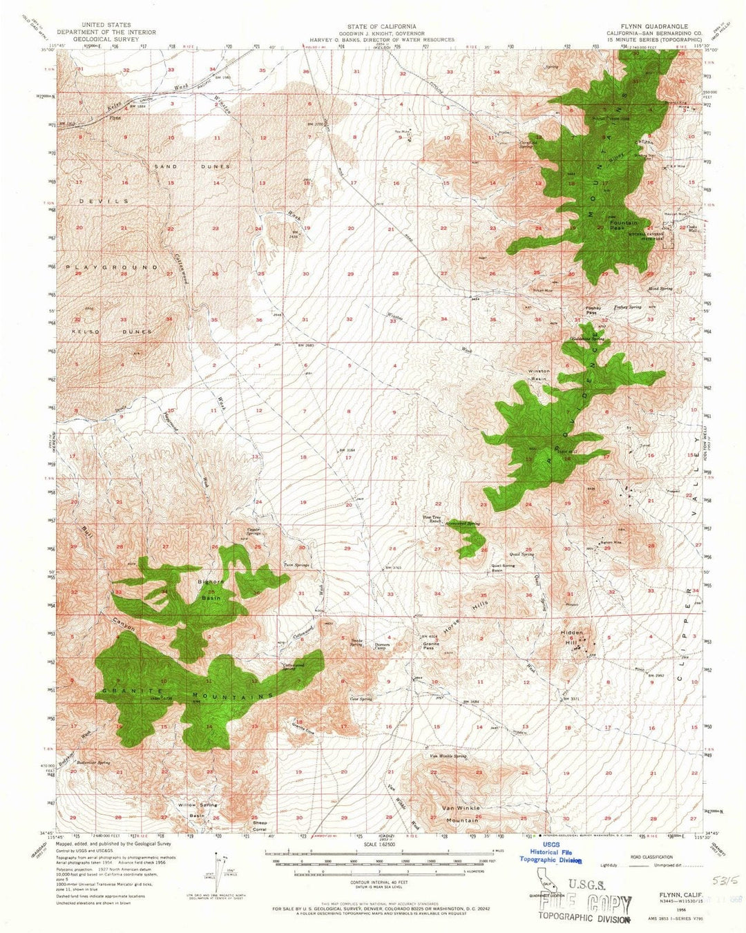 1956 Flynn, CA - California - USGS Topographic Map
