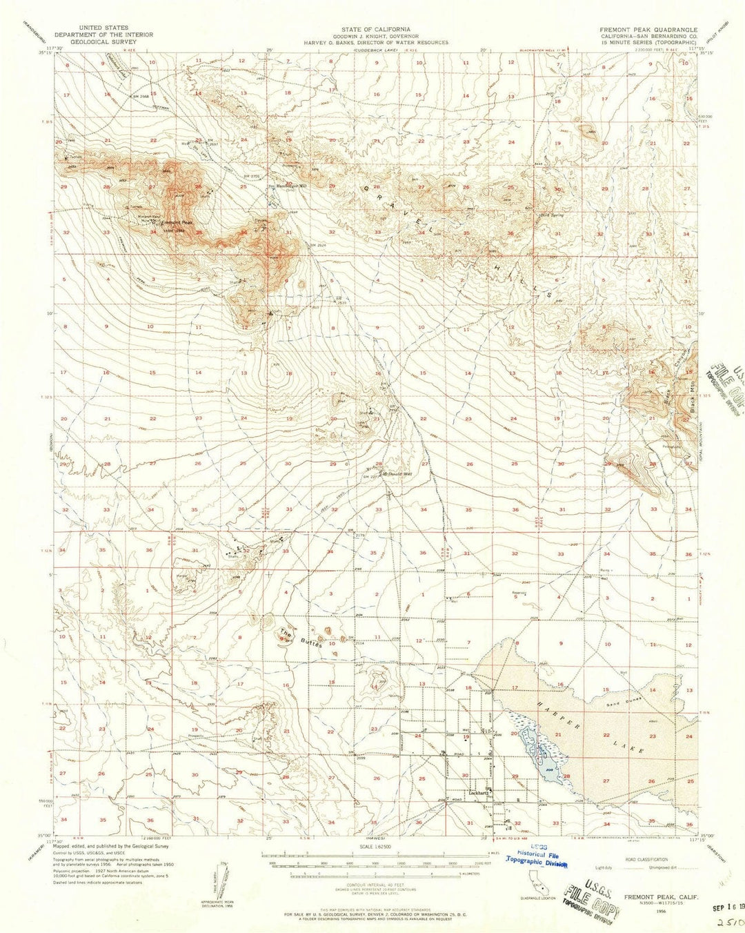 1956 Fremont Peak, CA - California - USGS Topographic Map