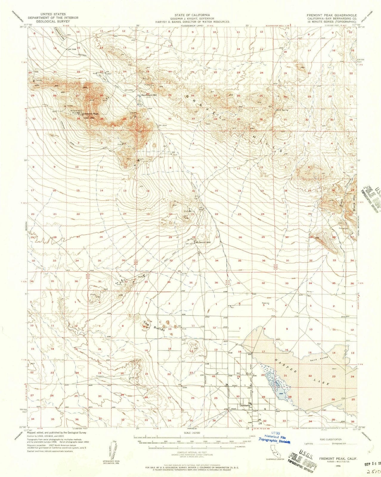 1956 Fremont Peak, CA - California - USGS Topographic Map